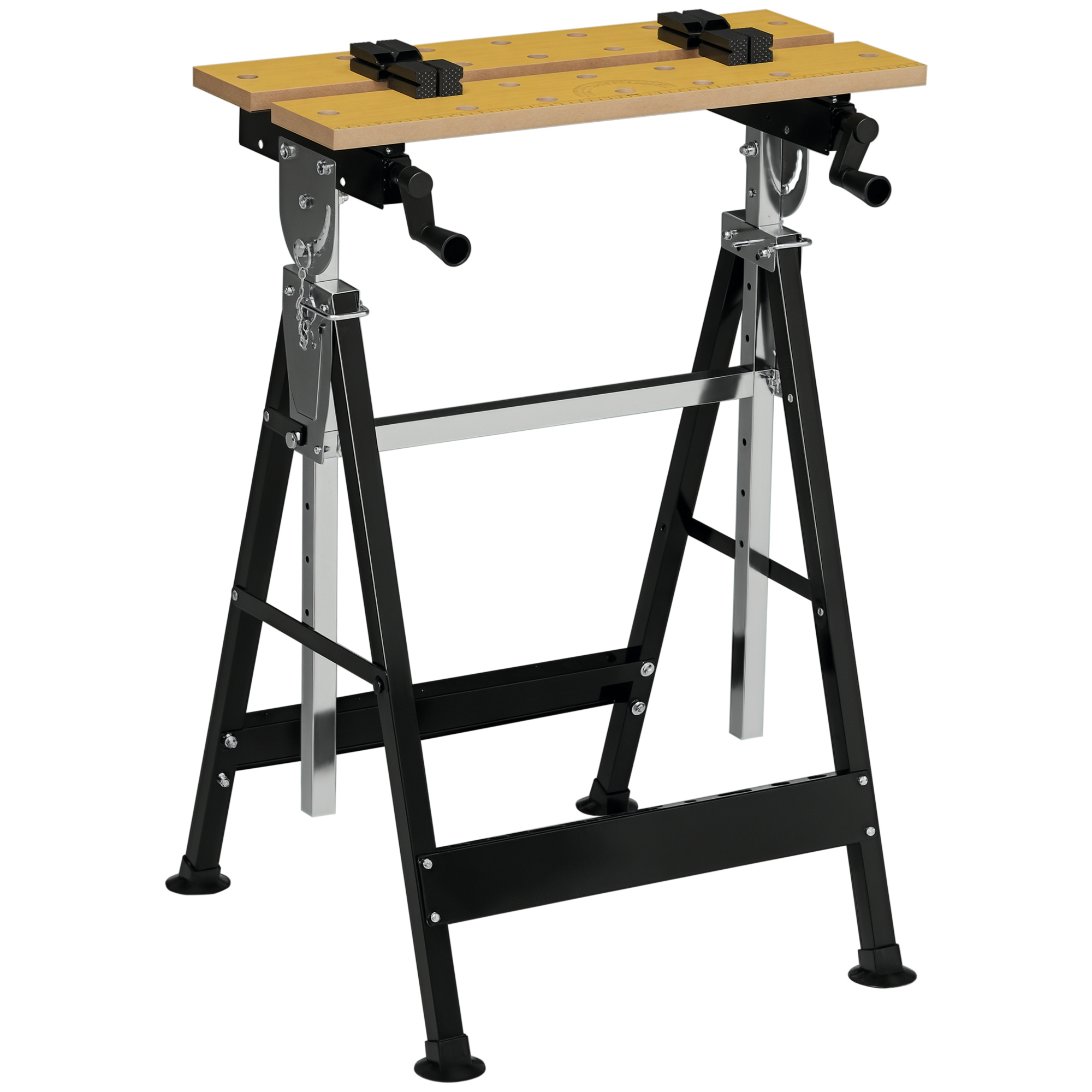 Work Bench Tool Stand with Adjustable Height and Angle, Carpenter Saw Table with 4 Clamps, Steel Frame, 220lbs Capacity (Drop Shipping Only, Not for Amazon)