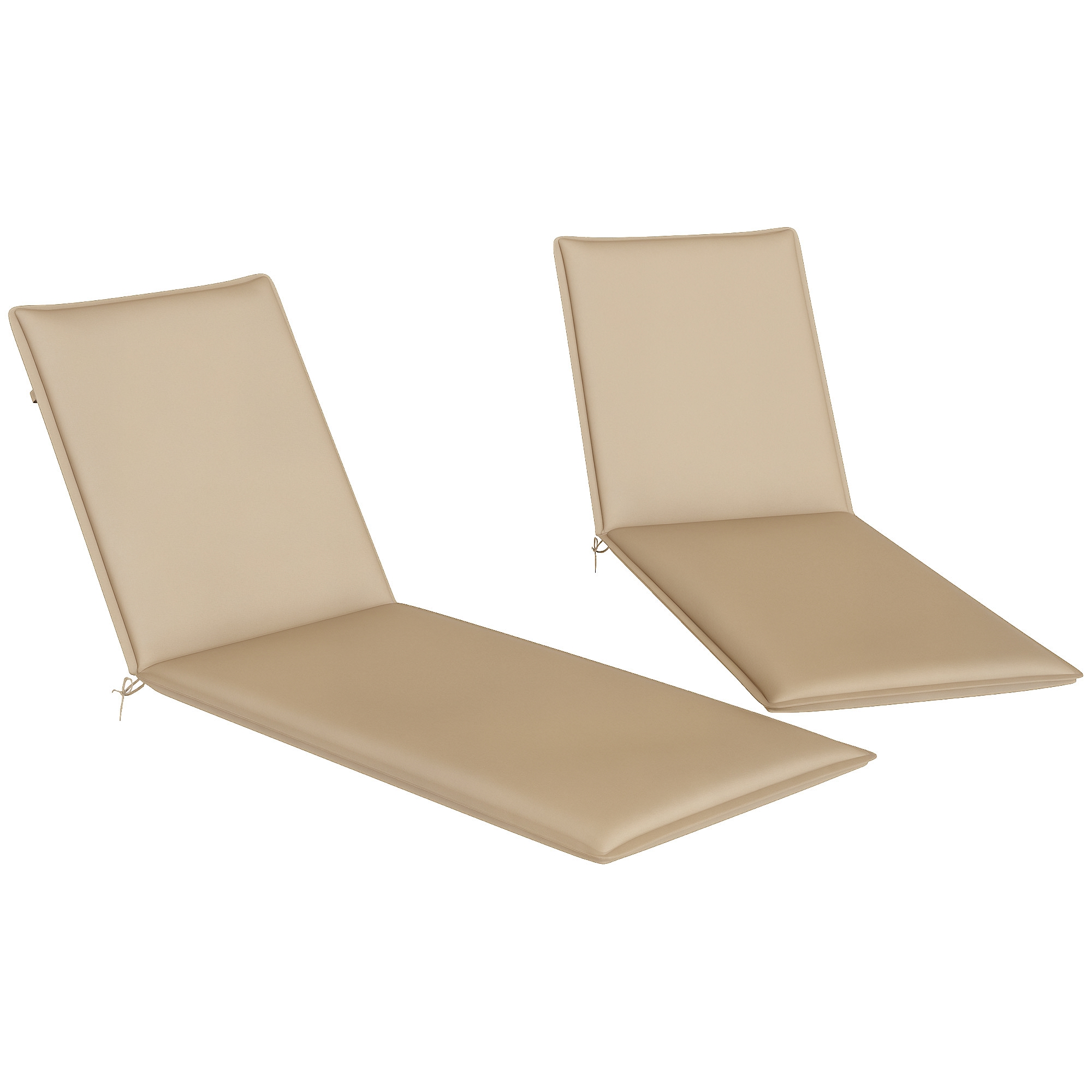 Foldable Chaise Lounge Cushion Set of 2, Outdoor Lounge Chair Cushion Set, UPF50+ 200gsm Fabric, 76