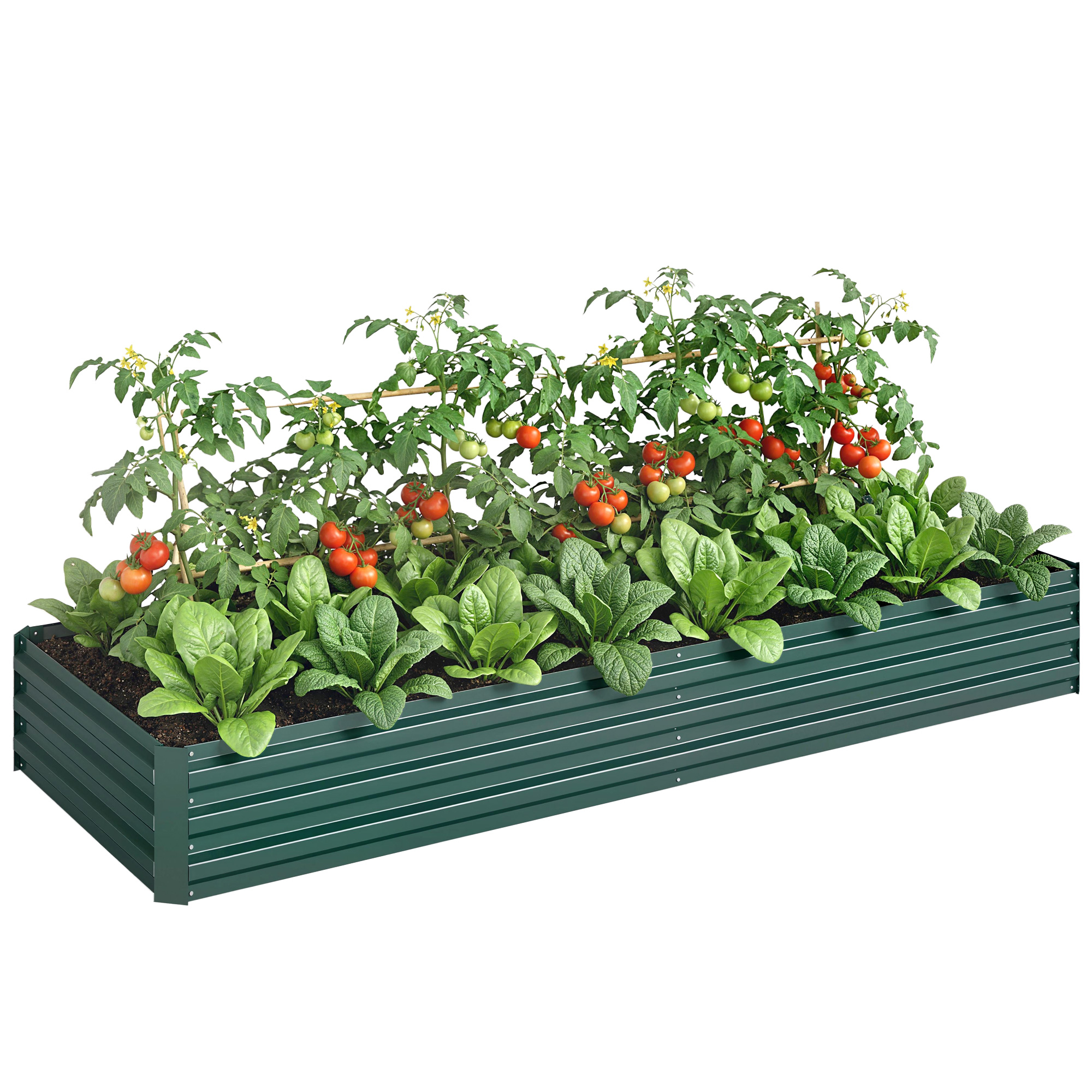 Metal Raised Garden Bed Planter Box Outdoor Planters for Growing Flowers, Herbs, Grey, 241x90.5x30cm (Drop Shipping Only, Not for Amazon)