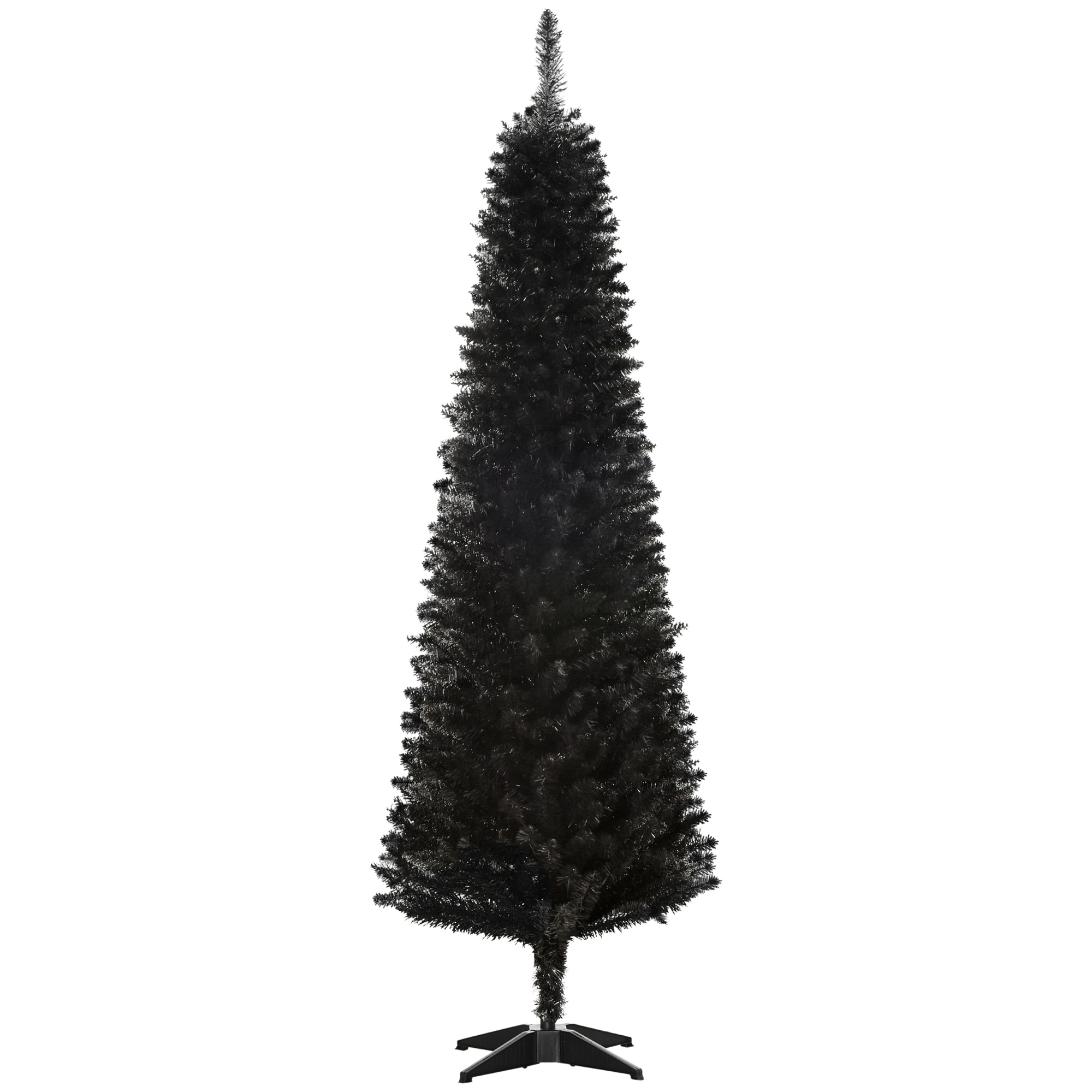 6' Artificial Pencil Christmas Tree, Slim Xmas Tree with 390 Realistic Branch Tips and Plastic Stand, Green (Drop Shipping Only, Not for Amazon)