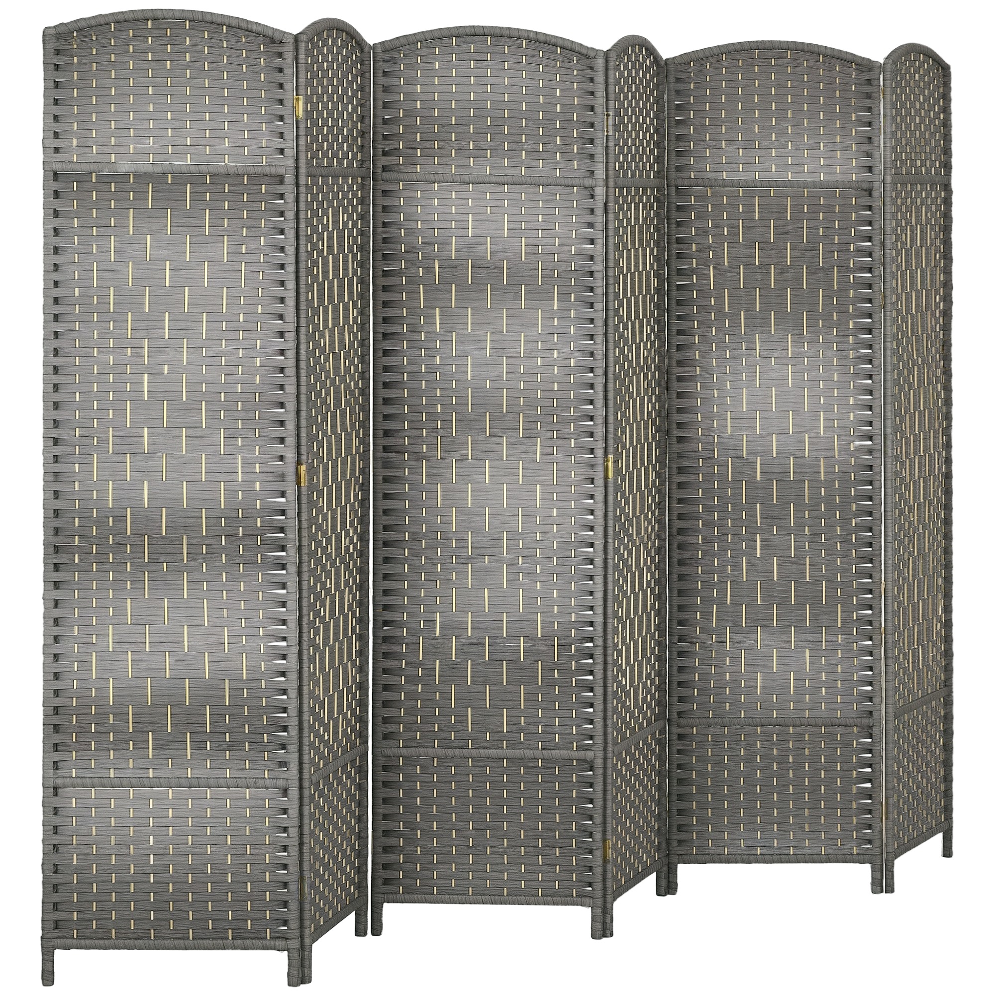 Folding Room Divider Screen 6 Panel 6' Tall Privacy Screen Freestanding Wood Partition for Home Office, Mixed Gray (Drop Shipping Only, Not for Amazon)