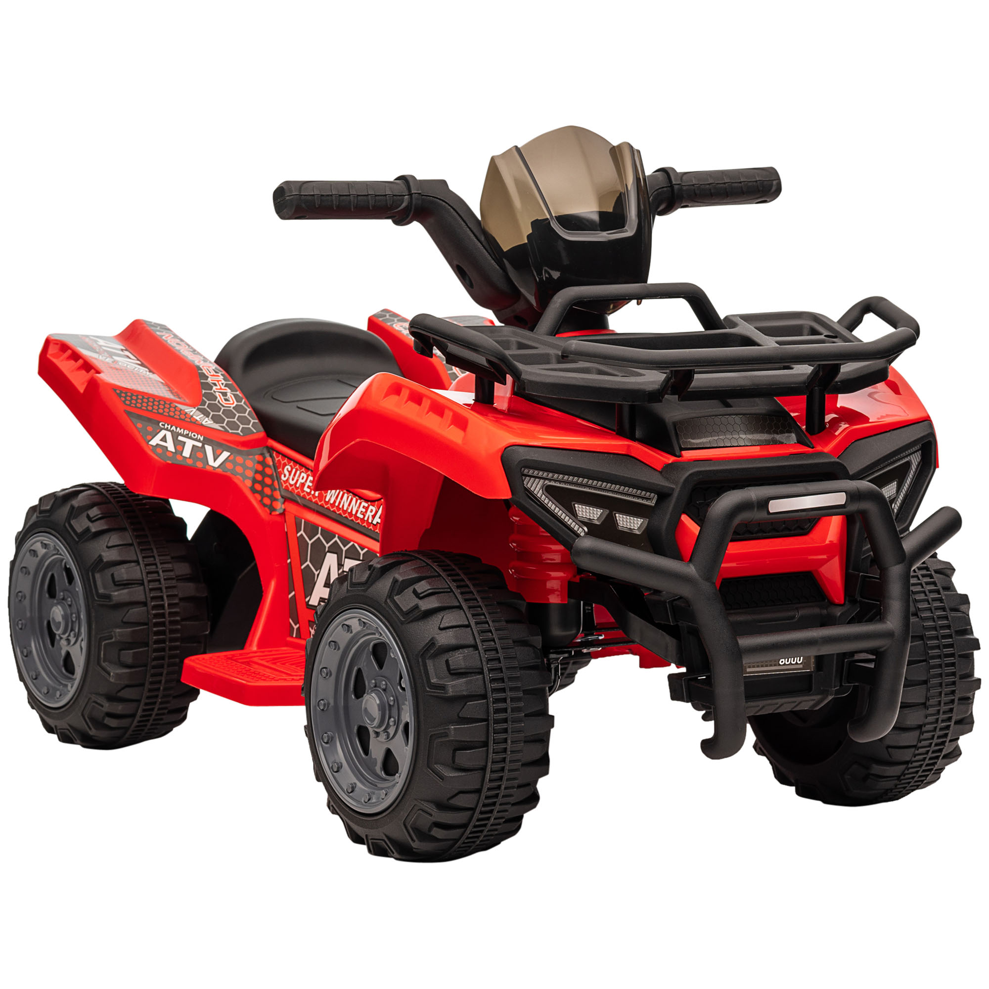 Kids 6V Battery Powered Ride On Car Quad Four Wheeler ATV Toy w/ Music, Red (Drop Shipping Only, Not for Amazon)