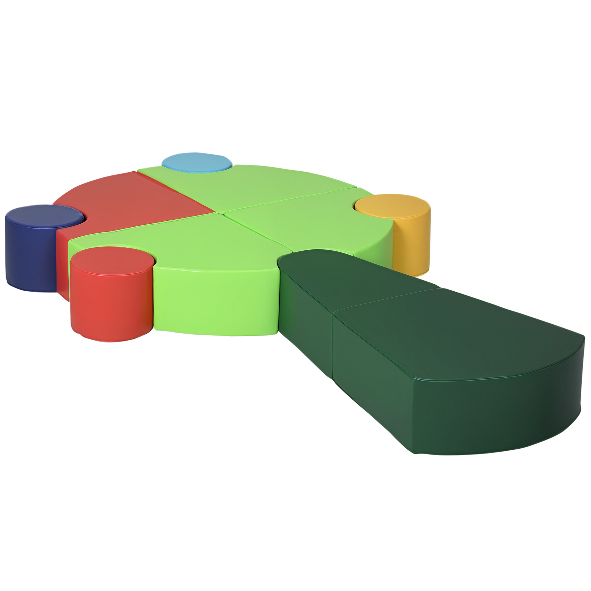Qaba 10-Piece Soft Play Set for Creativity, Climb and Crawl Foam Playset with Easy-to-Clean Surface, Activity Play Structures for 18 Months Old (Drop Shipping Only, Not for Amazon)