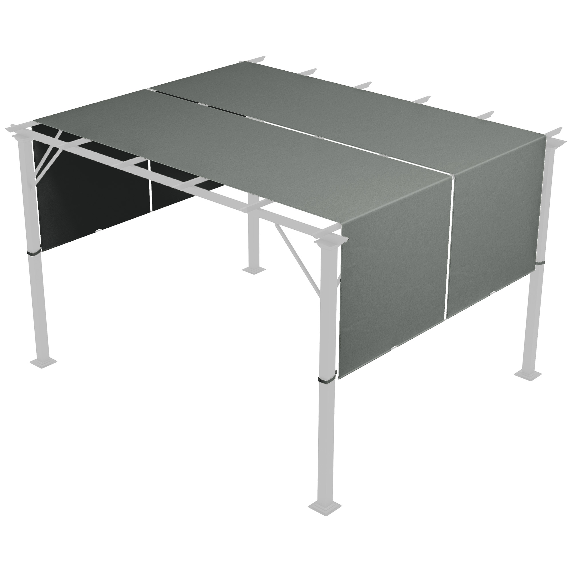 2 Pcs UV Protection Pergola Replacement Canopy, Pergola Shade Cover, Easy to Install, for 3 x 3(m) Pergola, Dark Grey (Drop Shipping Only, Not for Amazon)