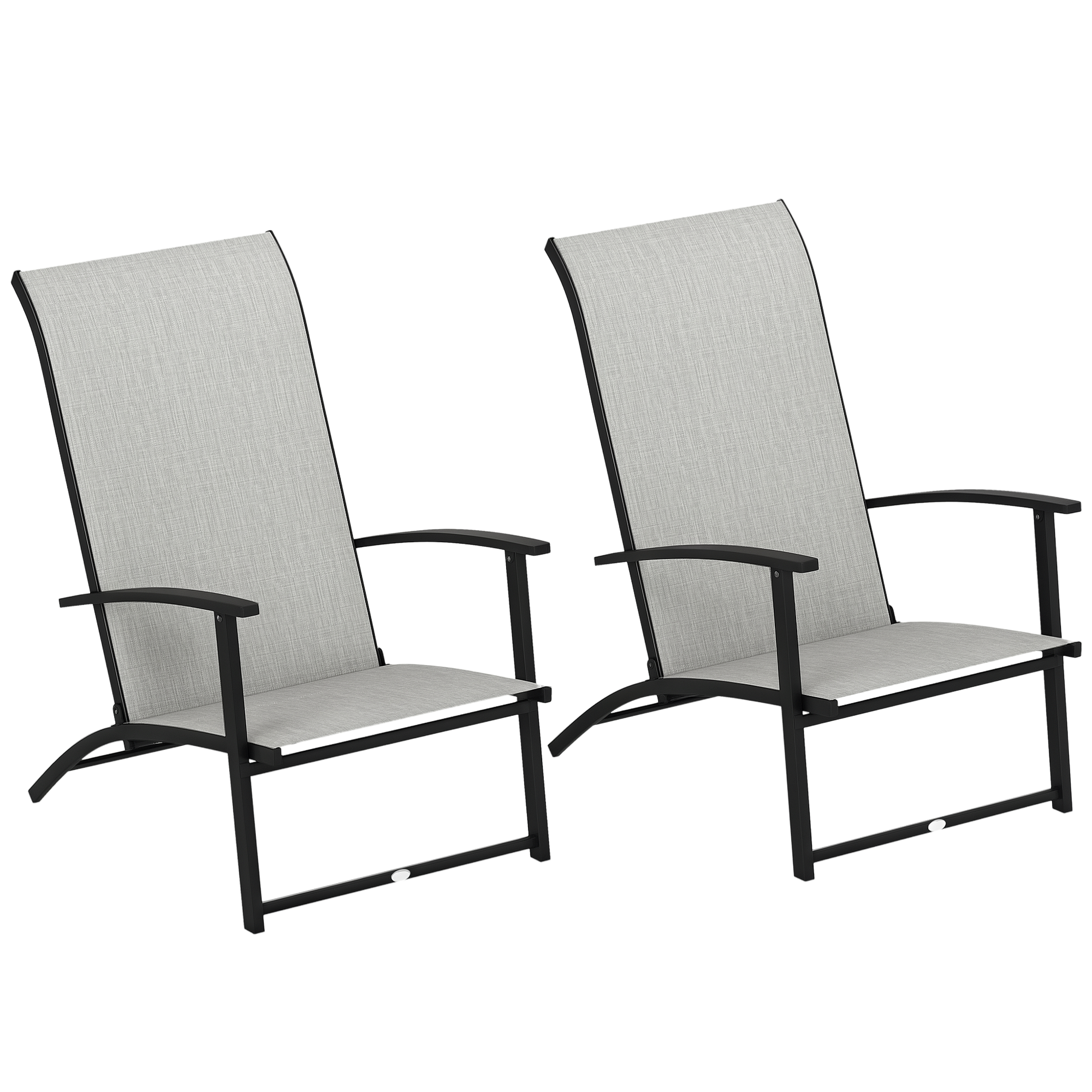Set of 2 Outdoor Dining Chairs with High Back, Armrests, Folding Patio Chairs for Patio, Lawn, Camping, Beige (Drop Shipping Only, Not for Amazon)