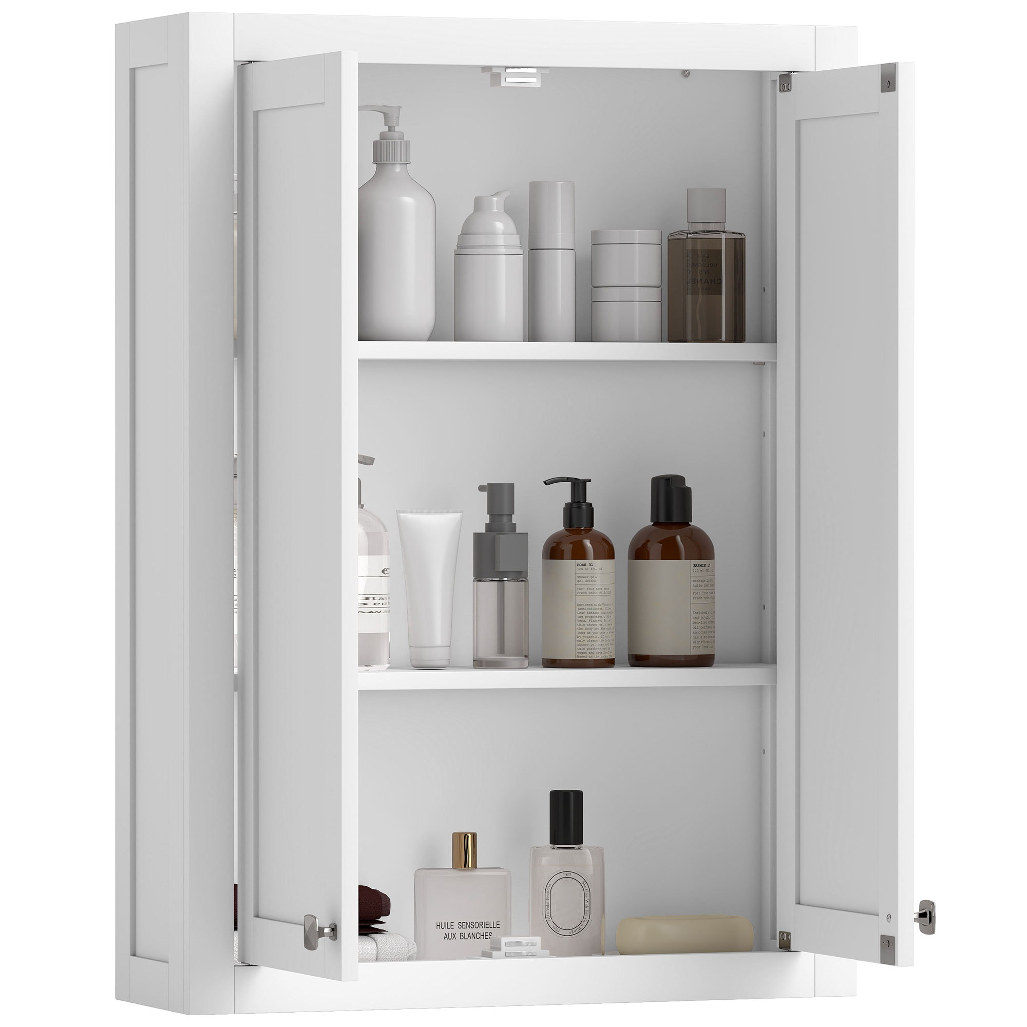 Bathroom Wall Cabinet with Adjustable Shelves - White (Drop Shipping Only, Not for Amazon)