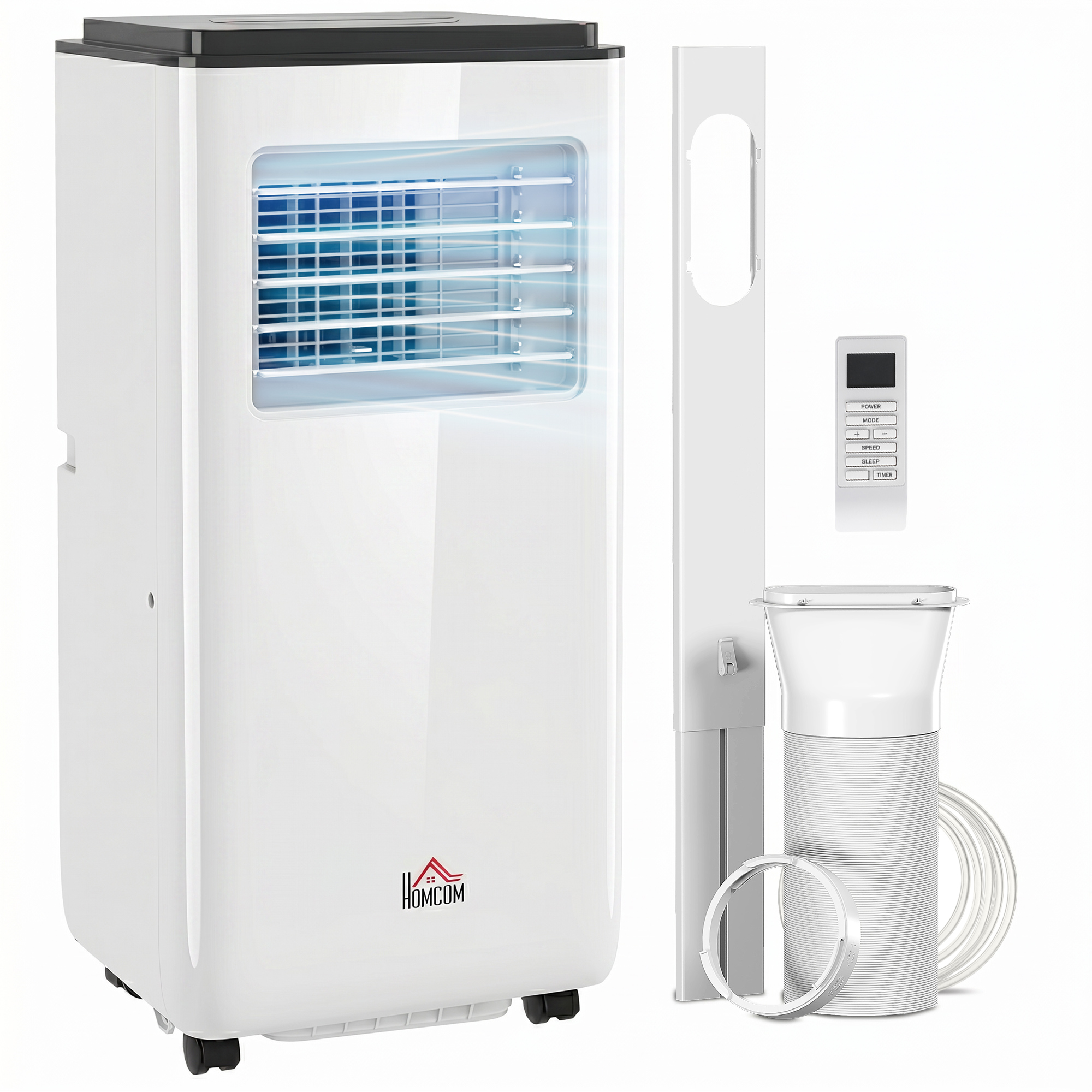 10,000 BTU Moible Air Conditioner 440 Sq. Ft., Dehumidifier Fan Auto Sleep with 24H Timer On/Off, Window Kit, Black (Drop Shipping Only, Not for Amazon)