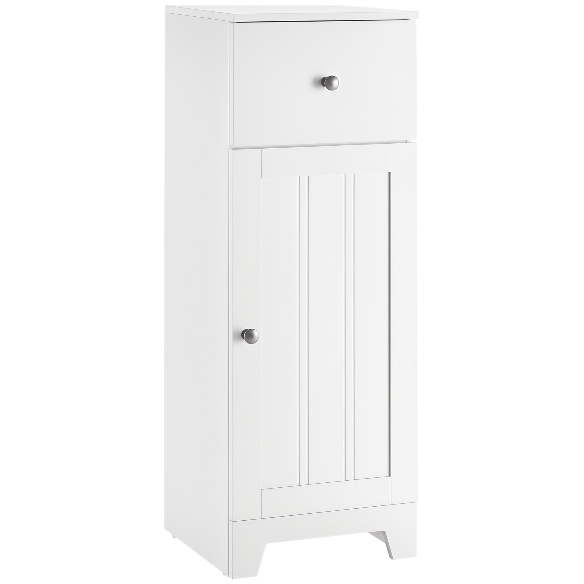 Short Bathroom Storage Cabinet, Cabinet Organizer with 1 Drawer and Adjustable Shelf for Living Room, White (Drop Shipping Only, Not for Amazon)
