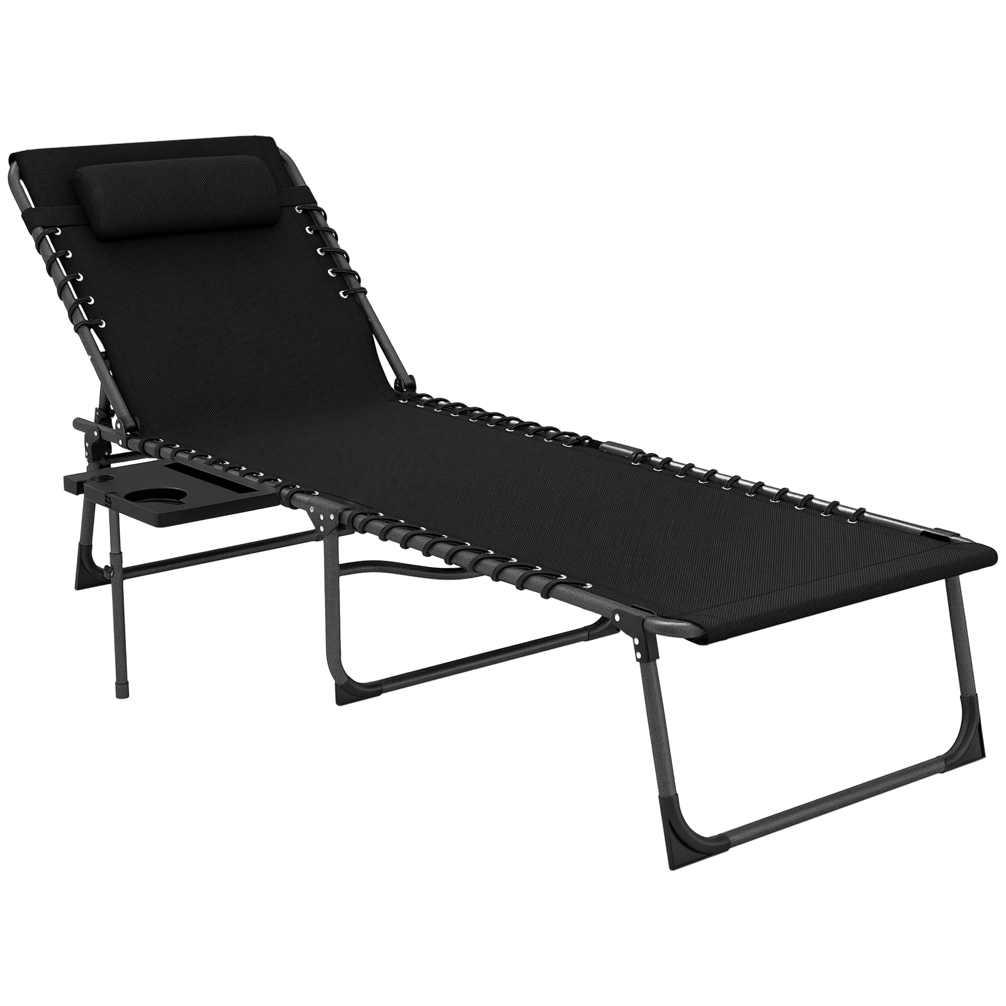Five-Position Reclining Sun Lounger - Grey (Drop Shipping Only, Not for Amazon)