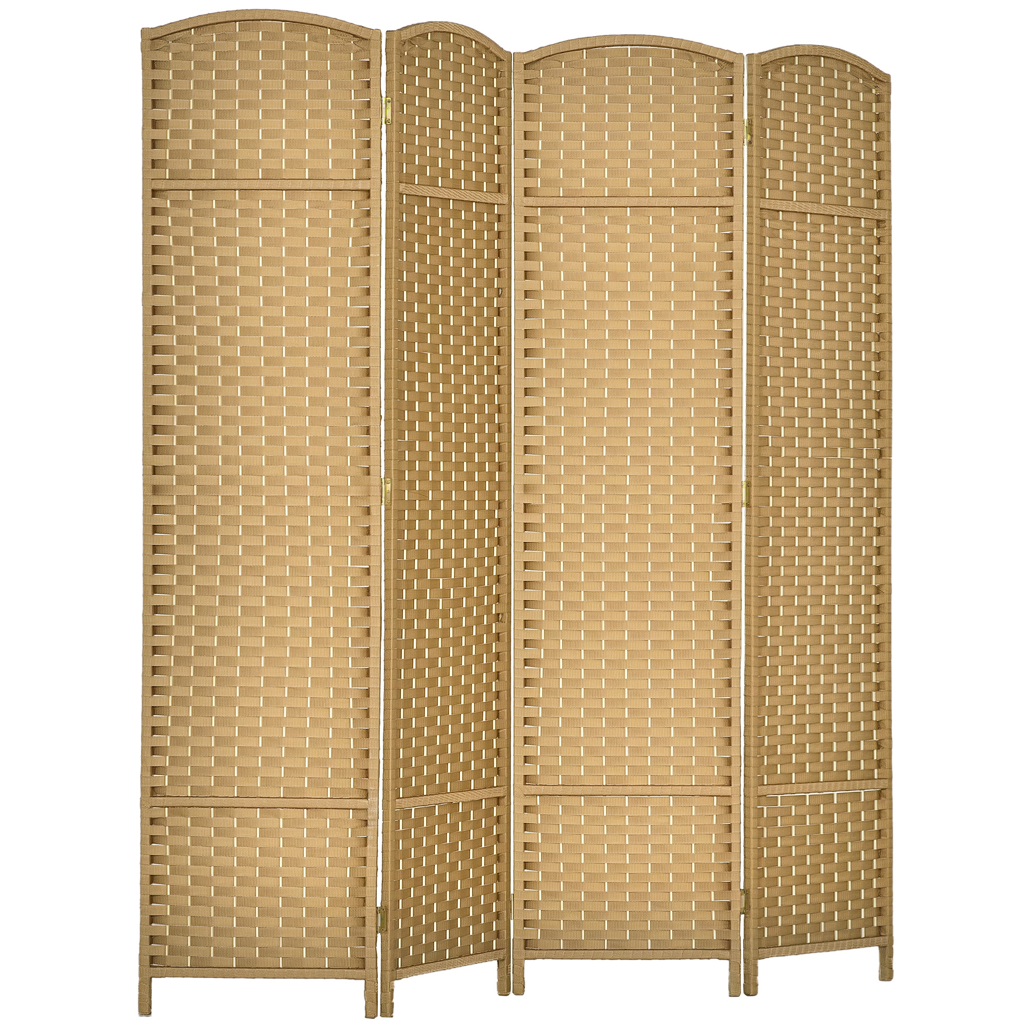 Folding Room Divider Screen 4 Panel 5.6 ' Tall Privacy Screen Freestanding Room Partition for Home Office, Nature Wood (Drop Shipping Only, Not for Amazon)