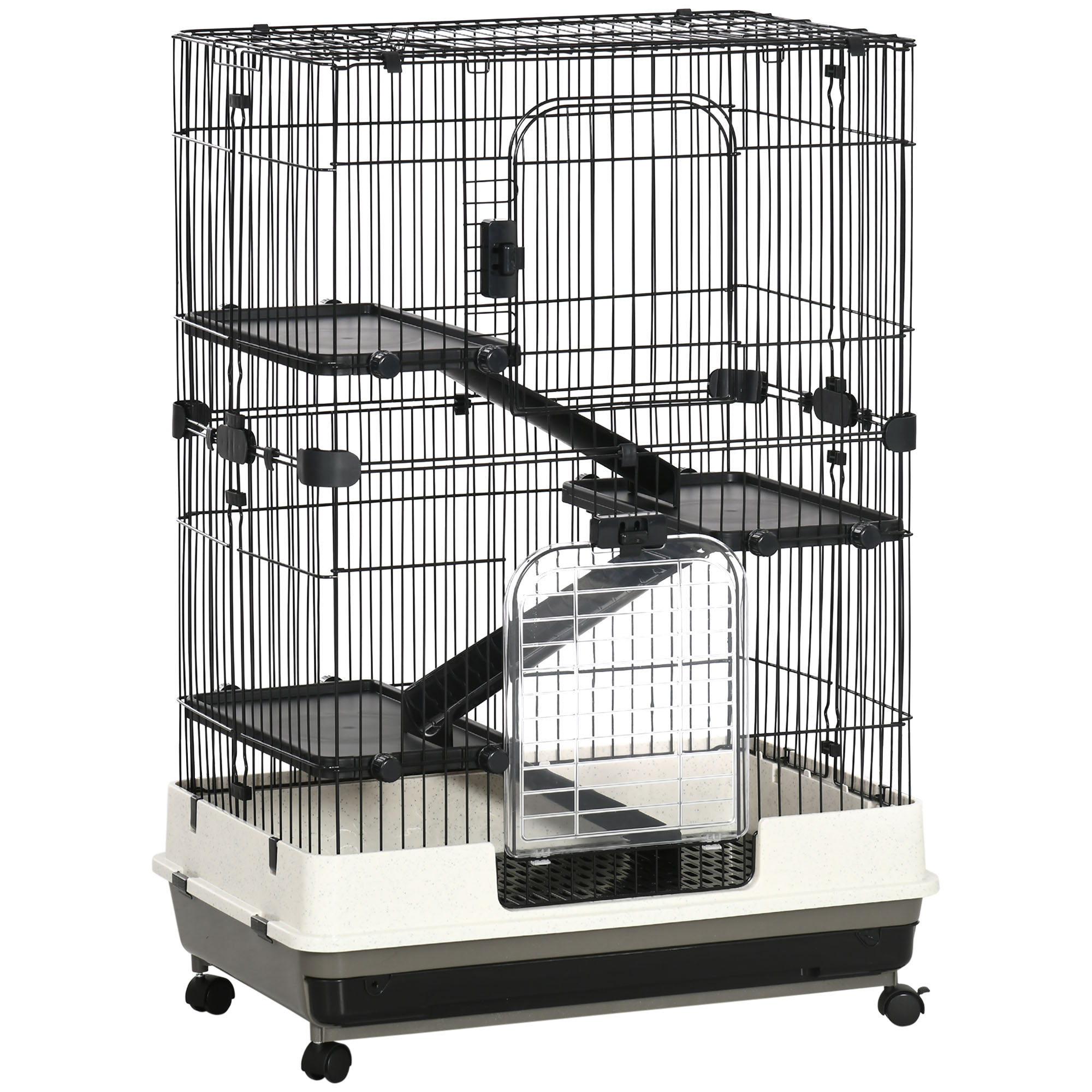 Four-Tier Small Animal Cage, for Bunnies, Ferrets, Chinchillas w/ Wheels, Tray - Pink (Drop Shipping Only, Not for Amazon)