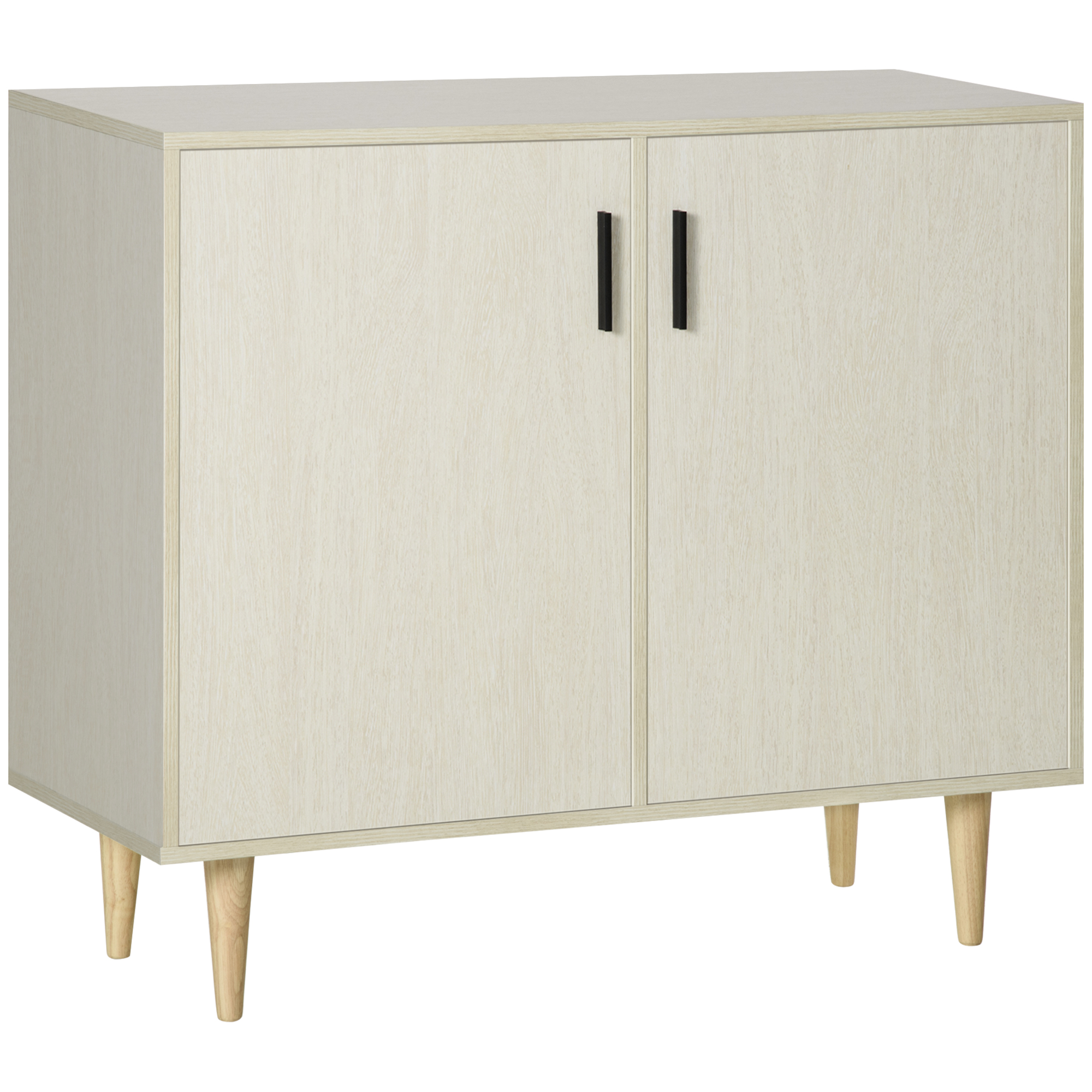 Sideboard Buffet Cabinet, Kitchen Cabinet, Accent Cabinet with Double Doors, Adjustable Shelves and Wood Legs for Living Room, Natural (Drop Shipping Only, Not for Amazon)