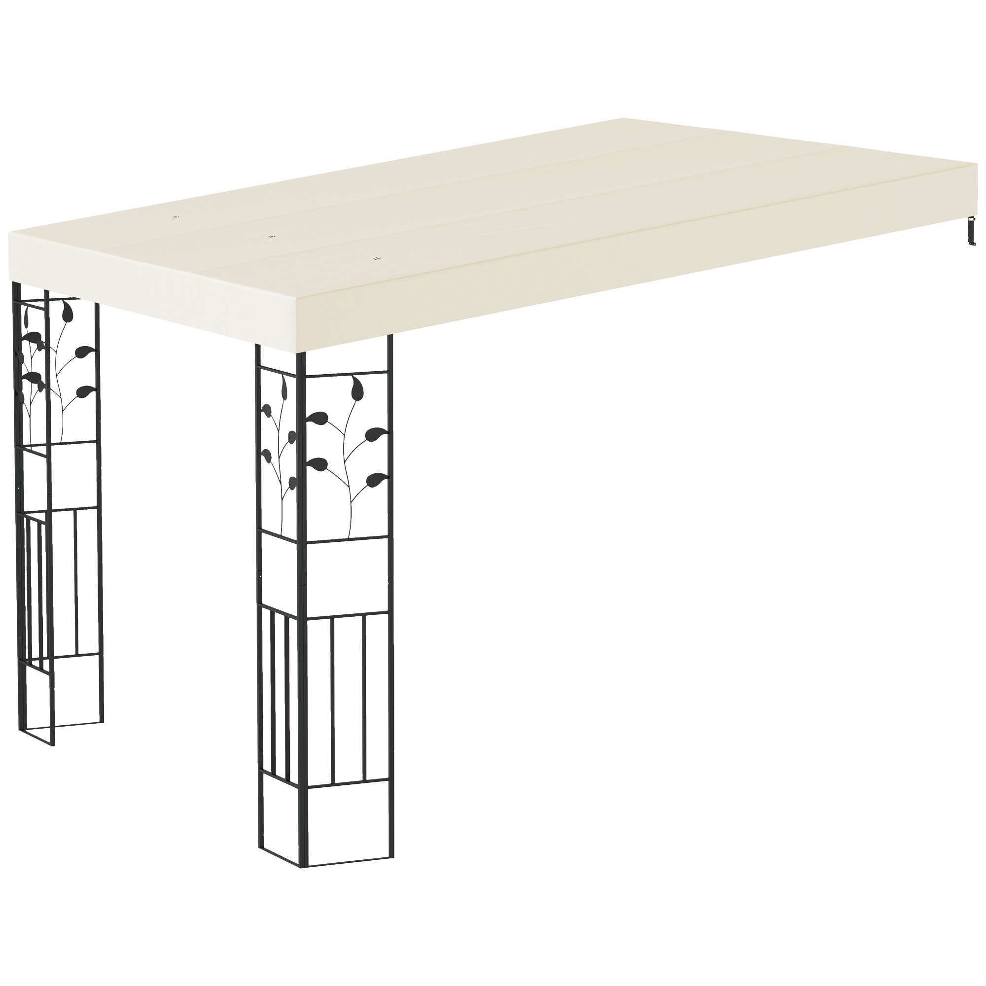 10' x 10' Outdoor Pergola Canopy, Metal Patio Canopy with Drainage Holes for Backyard, Garden, Cream White (Drop Shipping Only, Not for Amazon)