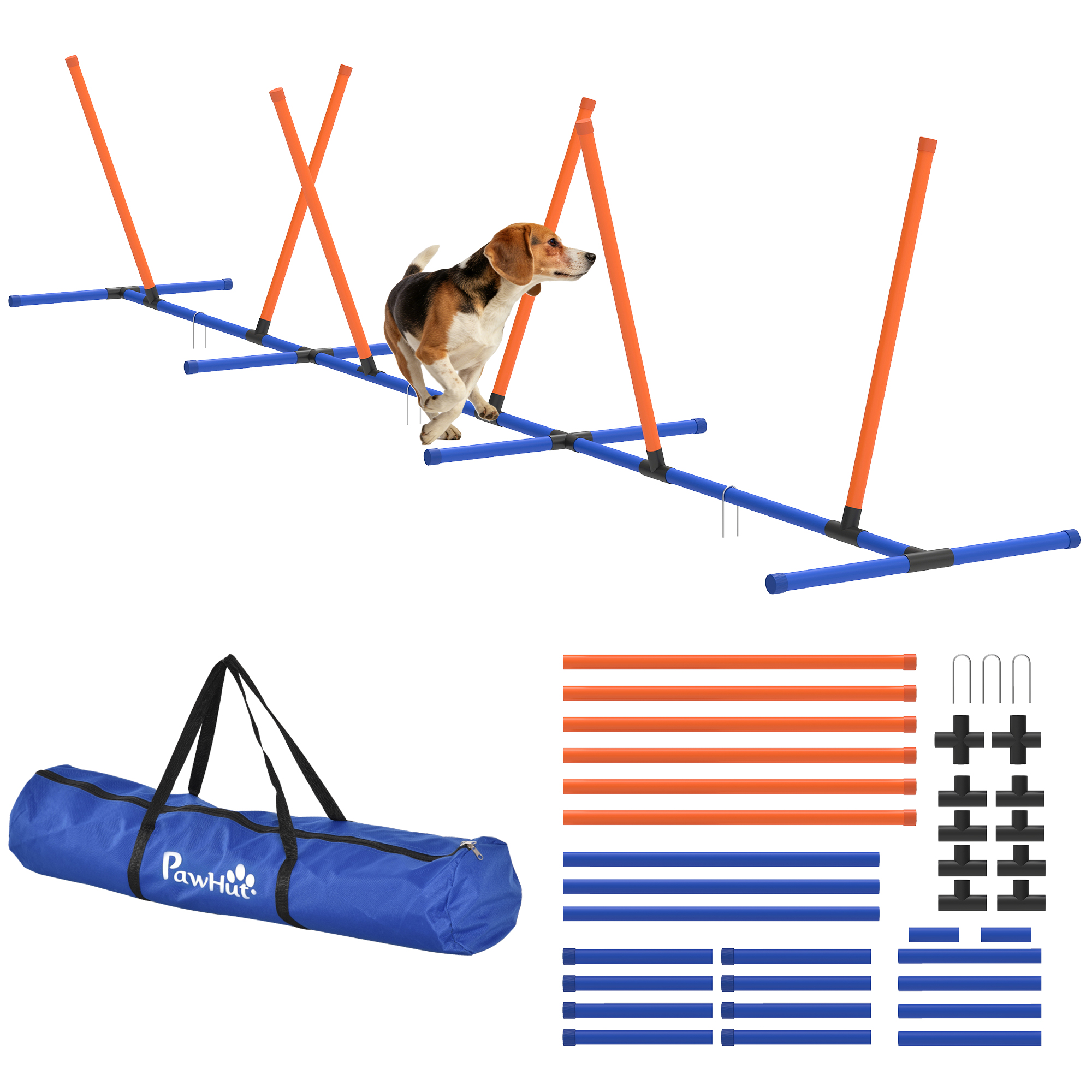 Dog Agility Training Equipment Adjustable Poles for Dog Agility Course with Carry Bag (Drop Shipping Only, Not for Amazon)