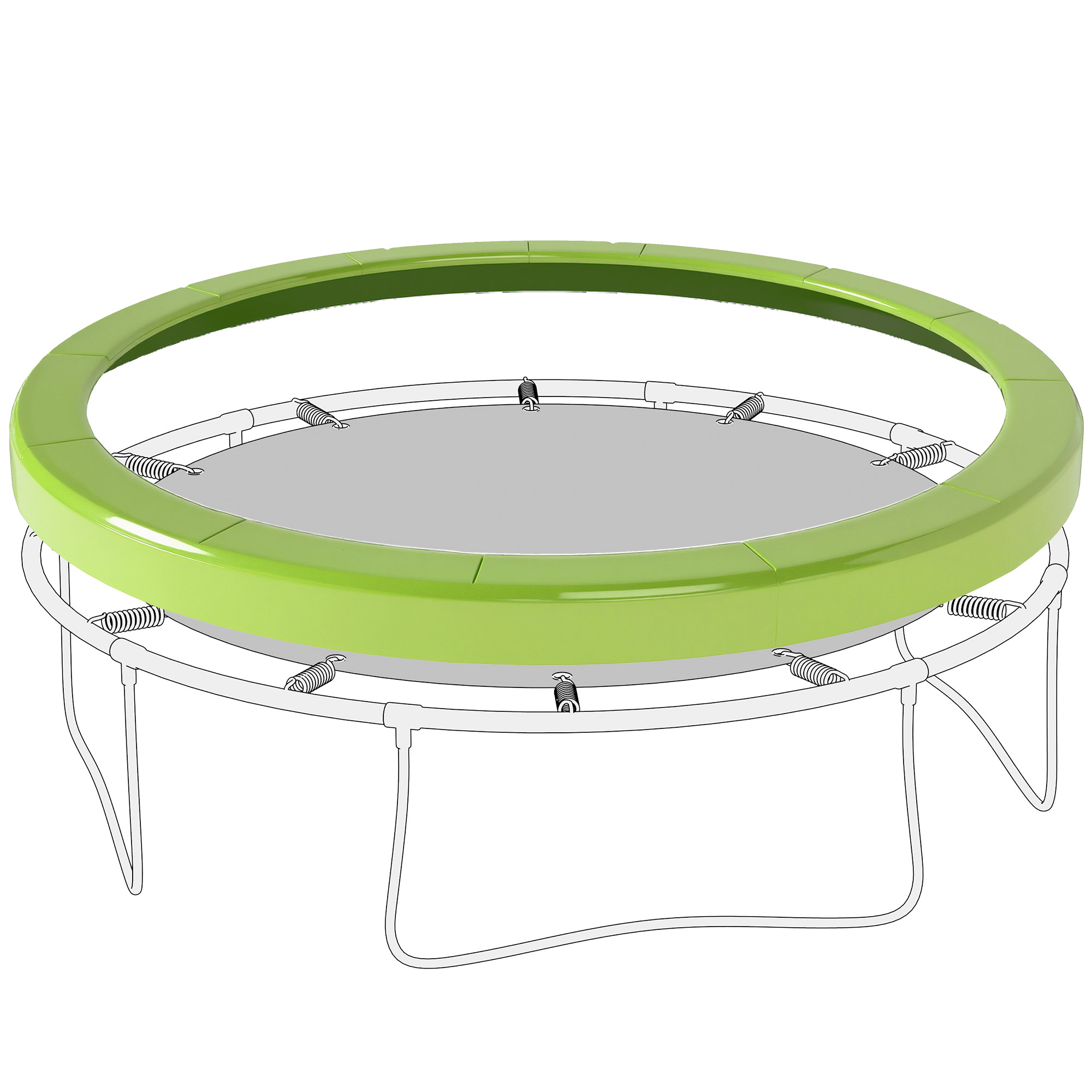 14FT Trampoline Spring Cover, Safety Trampoline Pad Replacement, Waterproof and Tear Resistant, All Weather Trampoline Accessories, No Holes for Pole, Multi Color (Drop Shipping Only, Not for Amazon)