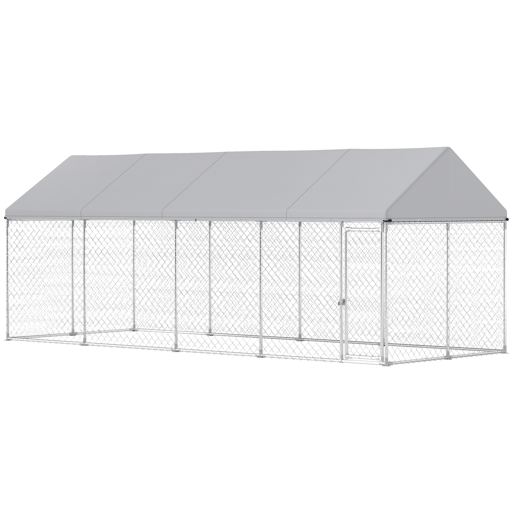 Heavy Duty Outdoor Dog Kennel with Waterproof Roof, Secure Latch, Chain Link Dog Run for Backyard, 20' x 7.5' x 8' (Drop Shipping Only, Not for Amazon)