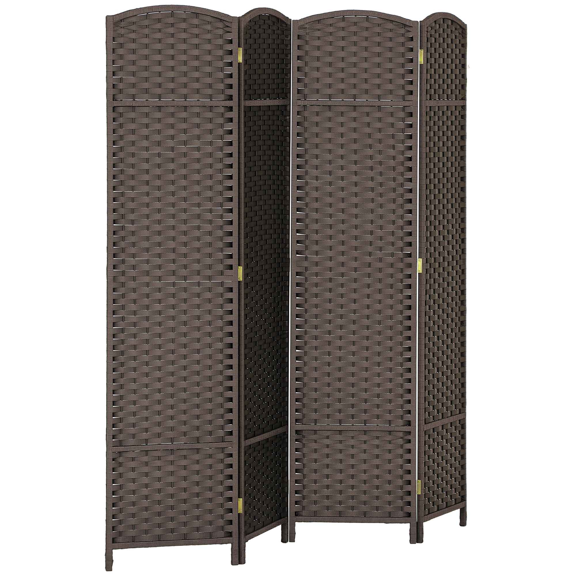 Folding Room Divider Screen 4 Panel 5.6 ' Tall Privacy Screen Freestanding Room Partition for Home Office, Brown (Drop Shipping Only, Not for Amazon)
