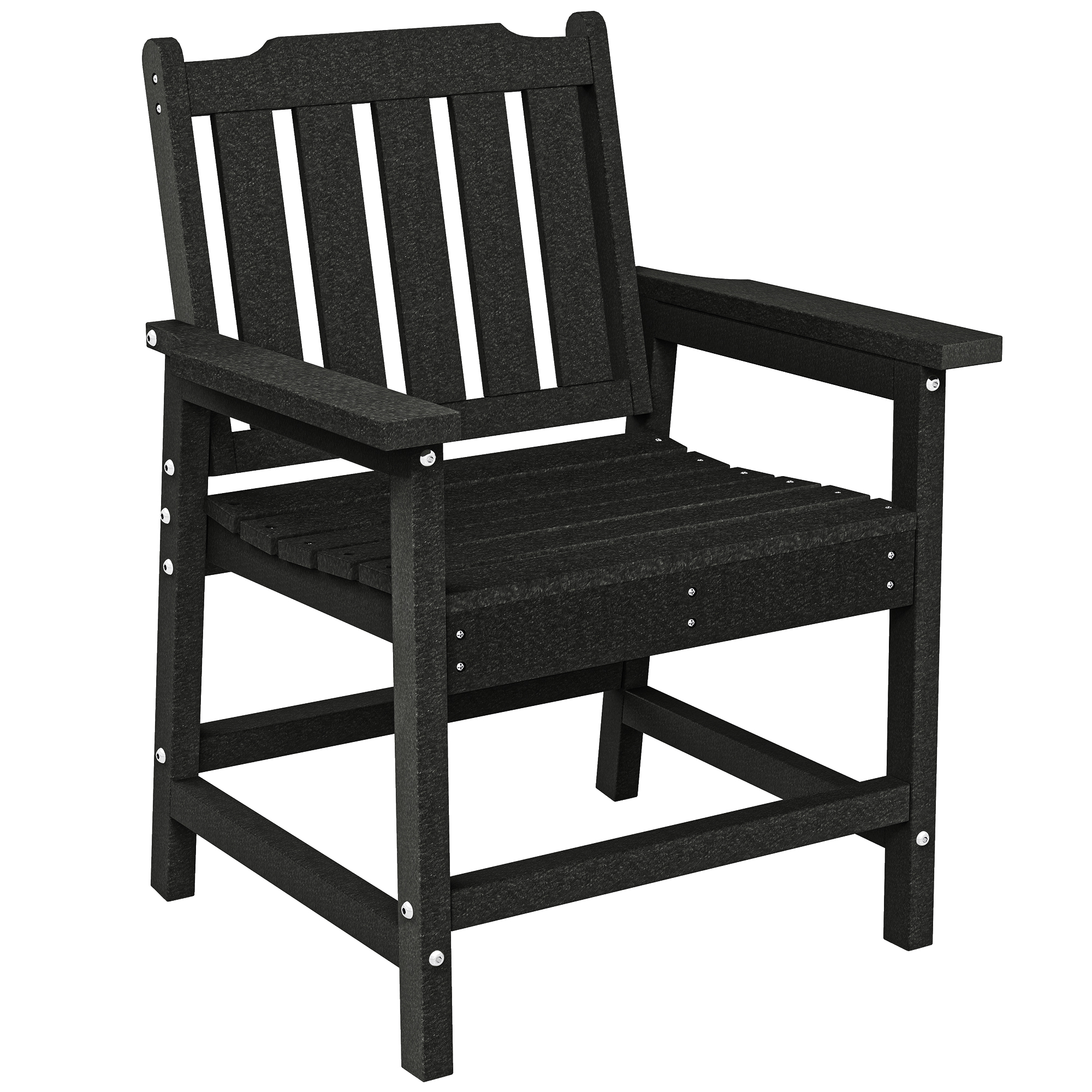 All-Weather Patio Chair, HDPE Patio Dining Chair, Heavy Duty Wood-Like Outdoor Furniture for Garden, Backyard, Deck, Porch, Lawn, Brown (Drop Shipping Only, Not for Amazon)