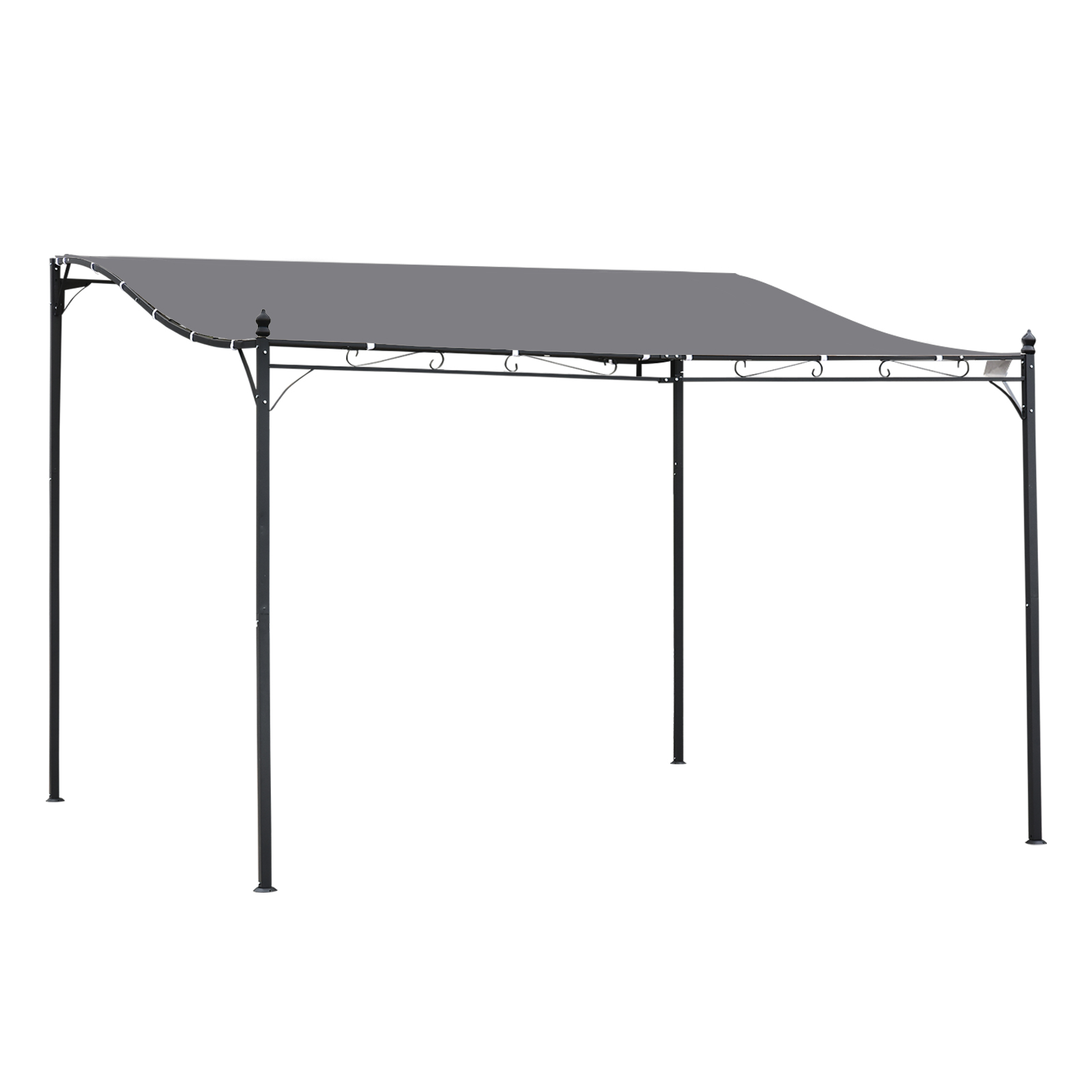 10' x 13' Outdoor Pergola Gazebo, Steel Patio Canopy with Weather-Resistant Fabric and Drainage Holes, Cream White (Drop Shipping Only, Not for Amazon)