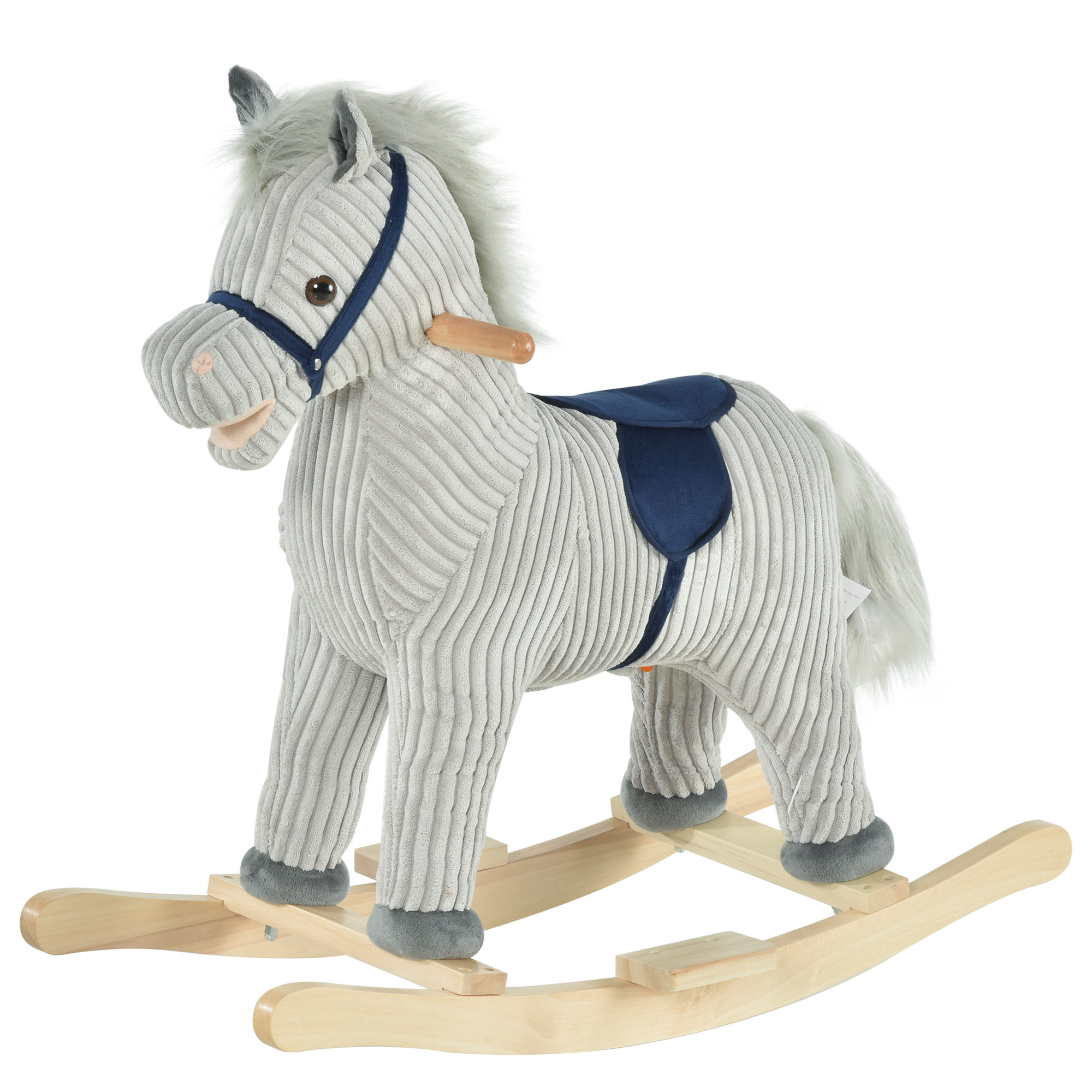 Qaba Kids Rocking Horse Plush Ride on Horse Toddle Rocker for 36-72 Months (Drop Shipping Only, Not for Amazon)