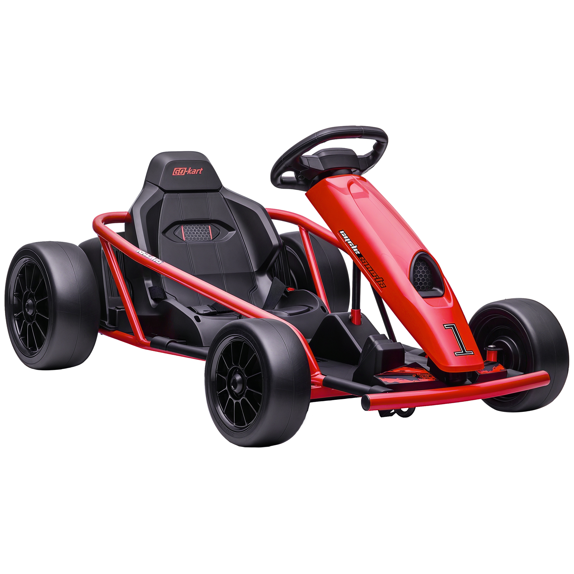 24V Electric Go Kart for Kids, Drift Ride-On Racing Go Kart with 2 Speeds, for Boys Girls Aged 8-12 Years Old, White (Drop Shipping Only, Not for Amazon)