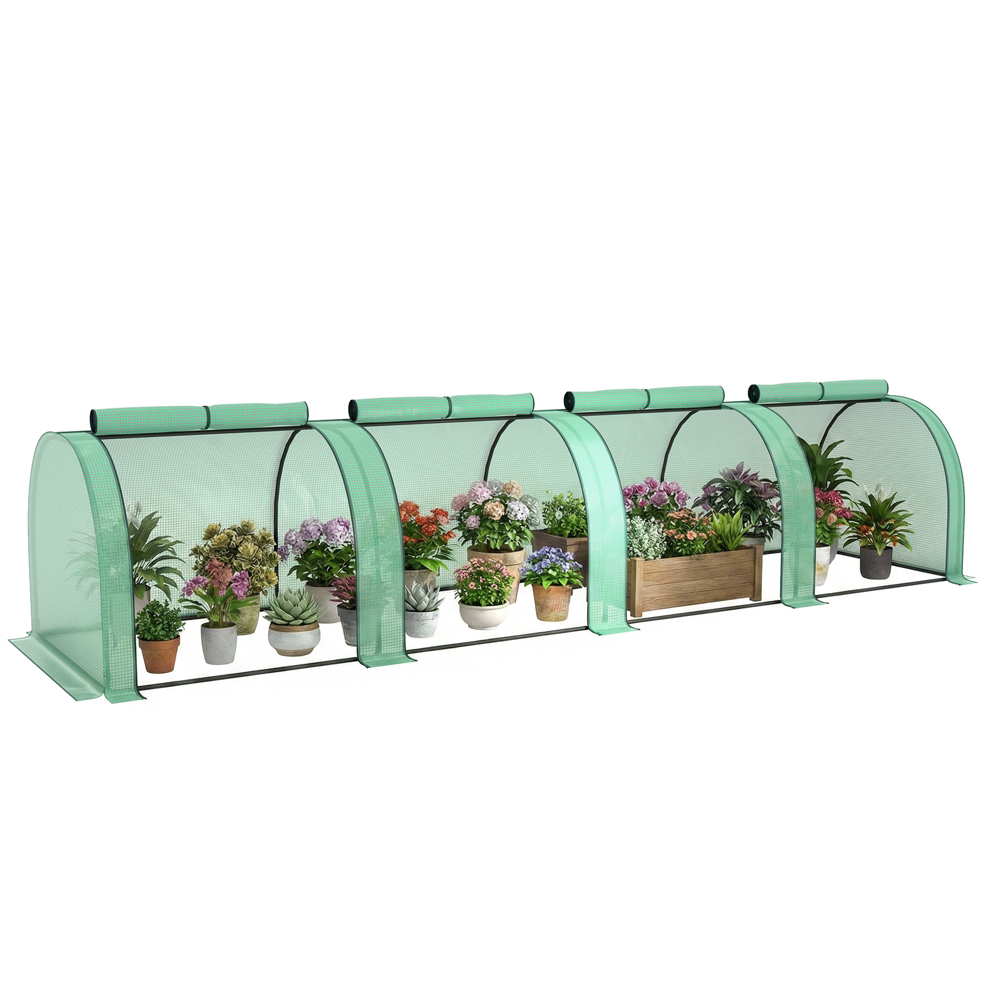 395 x 100 cm Low Tunnel Greenhouse - Green (Drop Shipping Only, Not for Amazon)