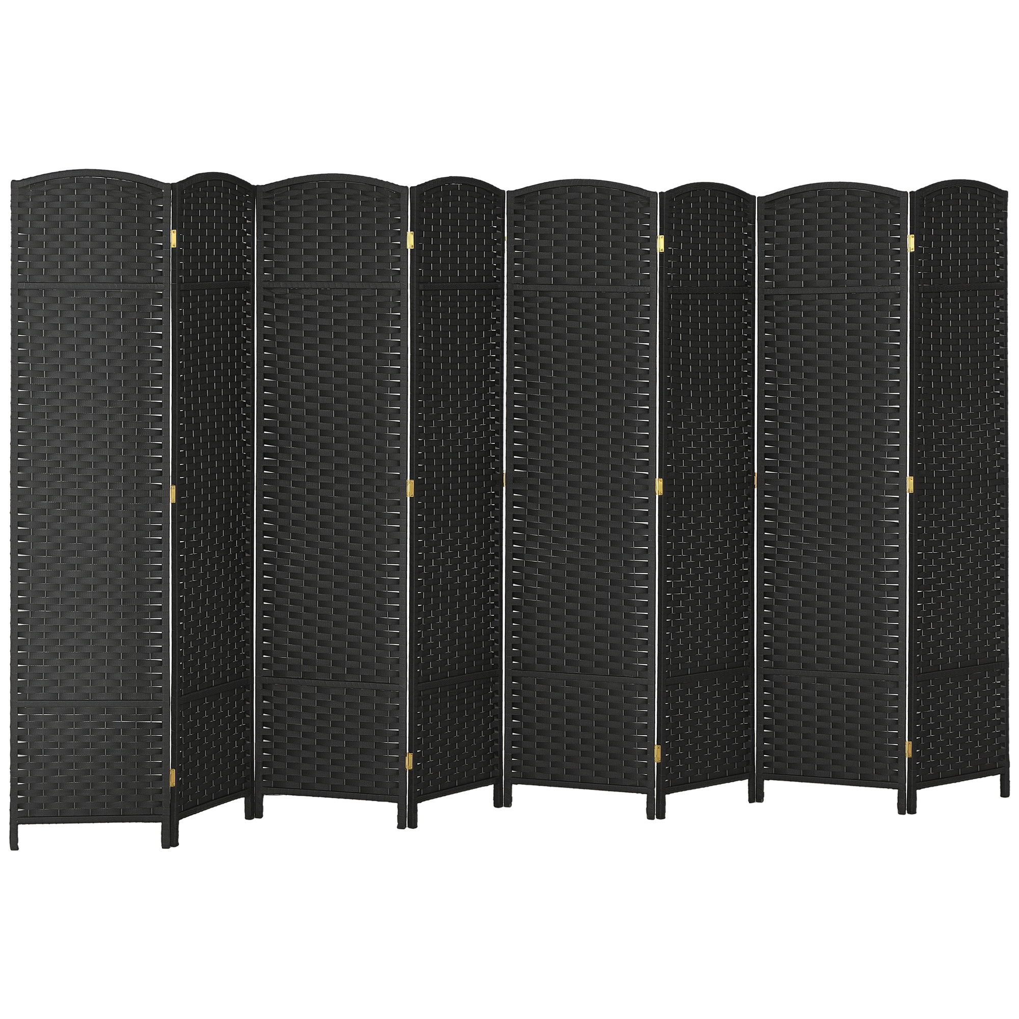 Folding Room Divider Screen 8 Panel 5.6 ' Tall Privacy Screen Freestanding Room Partition for Home Office, Brown (Drop Shipping Only, Not for Amazon)