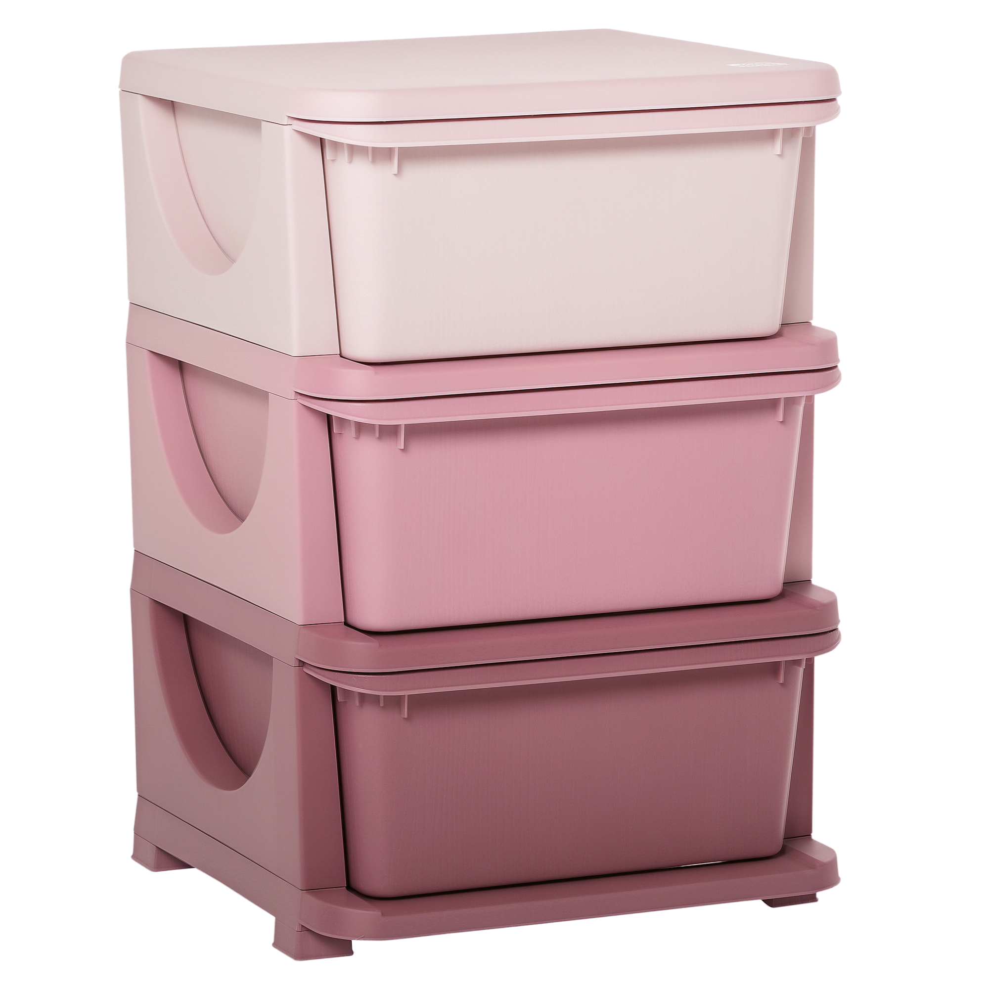 3 Drawers Kids Storage Unit, 3 Tier Stackable Toy Organizers and Storage Chest for Bedroom, Nursery, Playroom, Living Room, Boys, Girls, Toddlers, Pink (Drop Shipping Only, Not for Amazon)