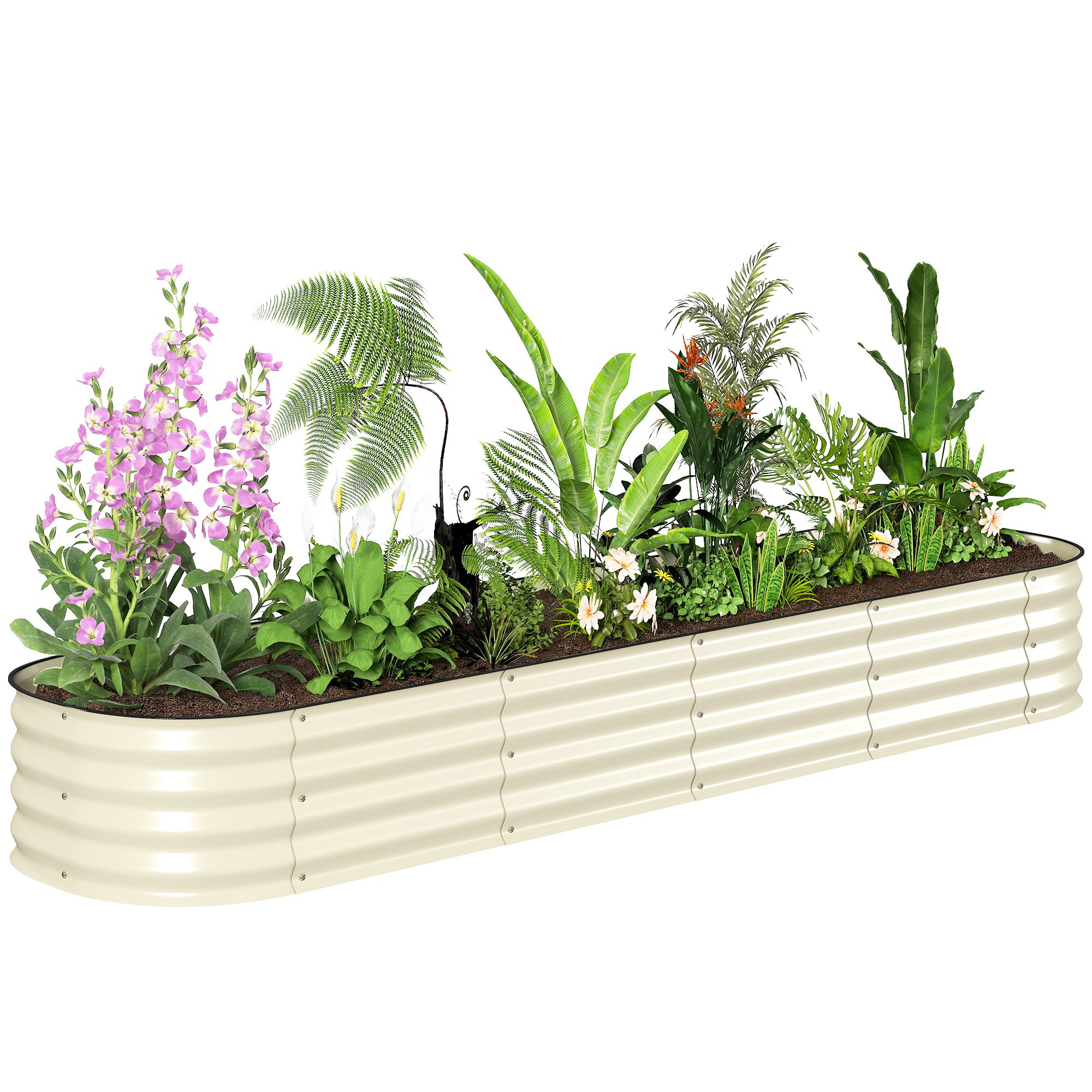 7.9' x 2' x 1' Galvanized Raised Garden Bed Kit, Metal Planter Box with Safety Edging, Brown (Drop Shipping Only, Not for Amazon)