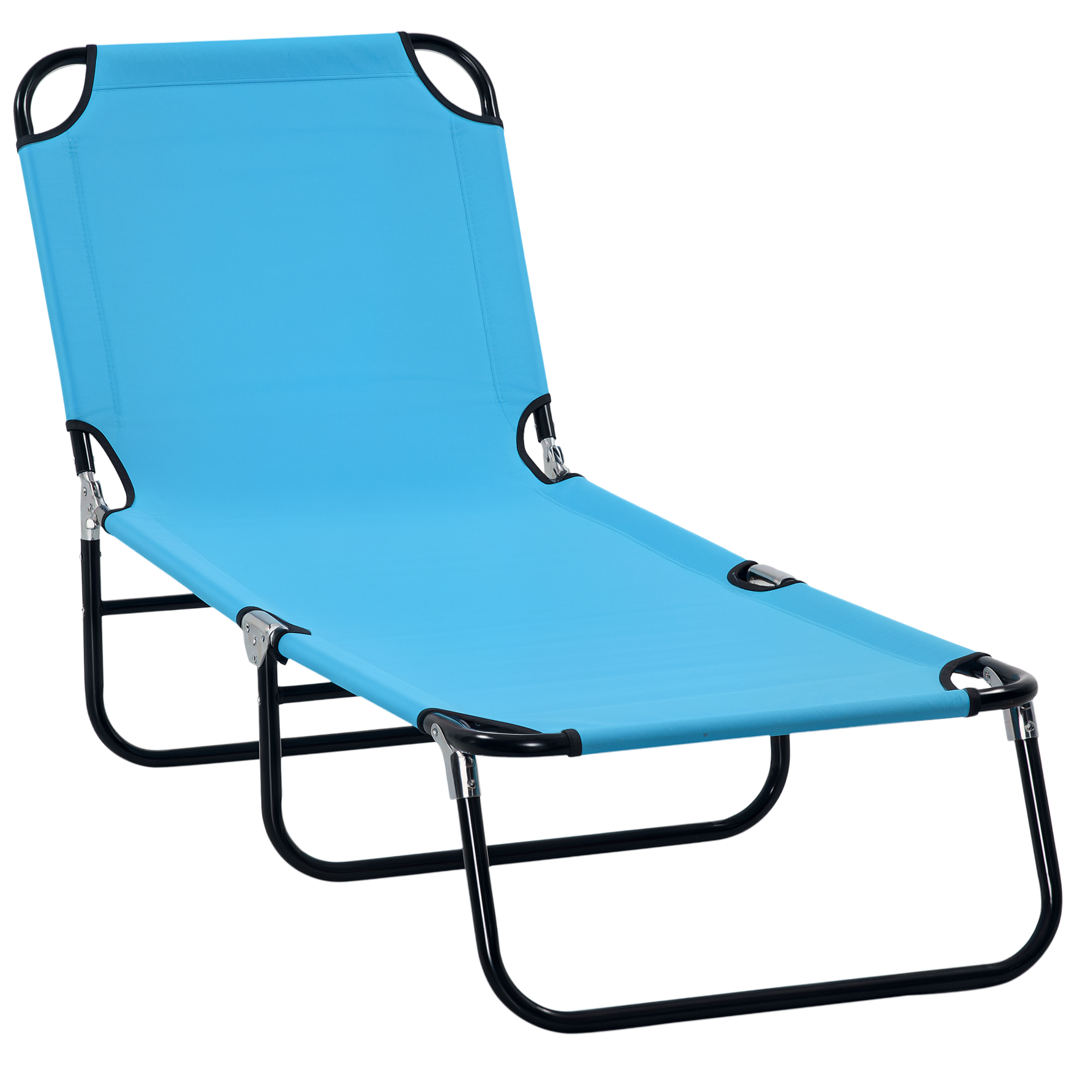 Garden Sun Lounger, with Five-Position Back - Light Blue (Drop Shipping Only, Not for Amazon)