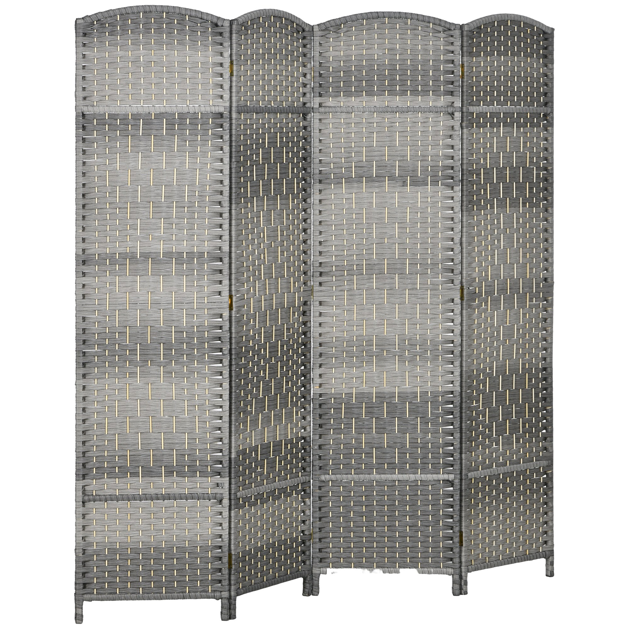 Folding Room Divider Screen 4 Panel 6' Tall Privacy Screen Freestanding Wood Partition for Home Office, Mixed Gray (Drop Shipping Only, Not for Amazon)