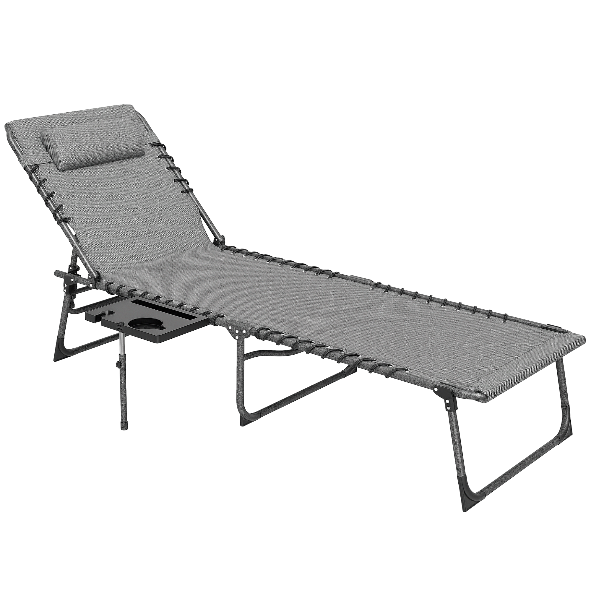 Five-Position Reclining Sun Lounger - Grey (Drop Shipping Only, Not for Amazon)