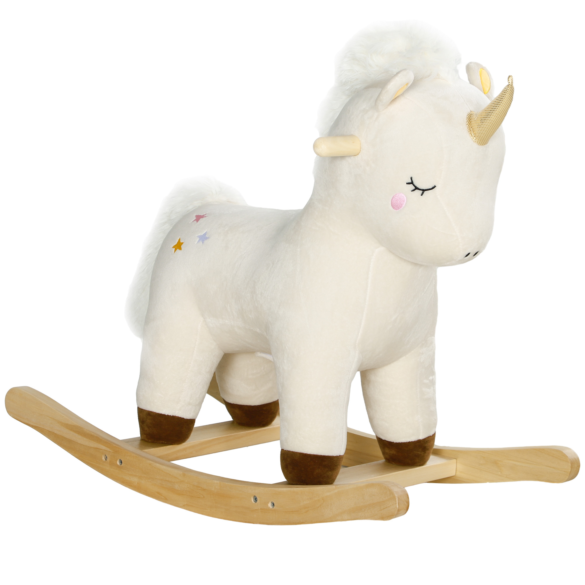 Rocking Horse with Unicorn Design, Sounds, for Ages 2-4 Years, White (Drop Shipping Only, Not for Amazon)