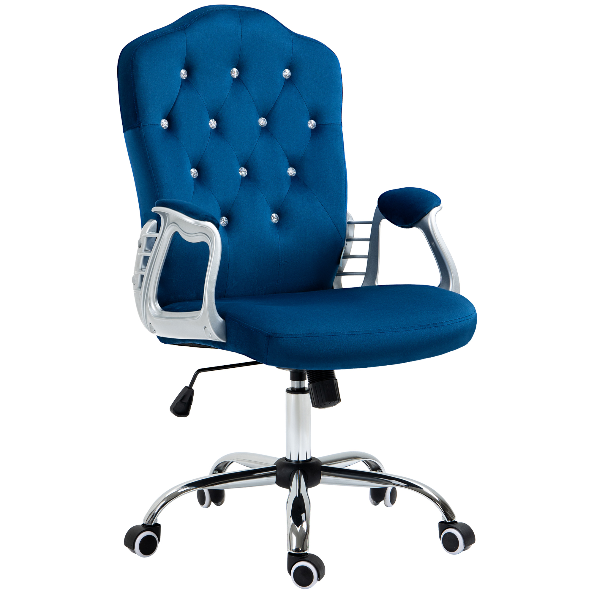 Velvet Office Chair Desk Chair with 360 Degree Swivel Wheels Adjustable Height Tilt Function Blue (Drop Shipping Only, Not for Amazon)