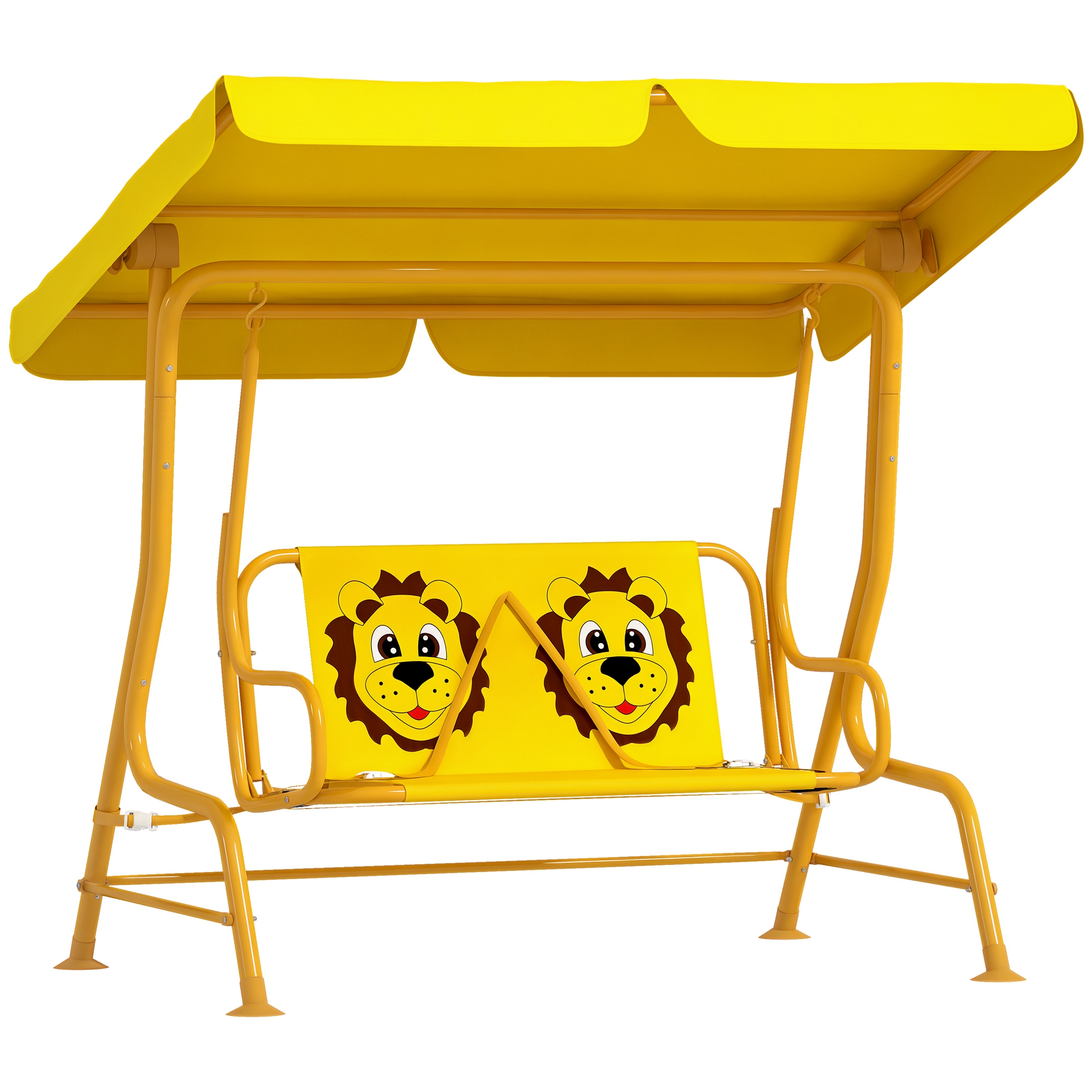 Kids Patio Swing Chair with Adjustable Canopy, Safety Belt for Patio, Garden, Poolside, Balcony, Dark Green (Drop Shipping Only, Not for Amazon)