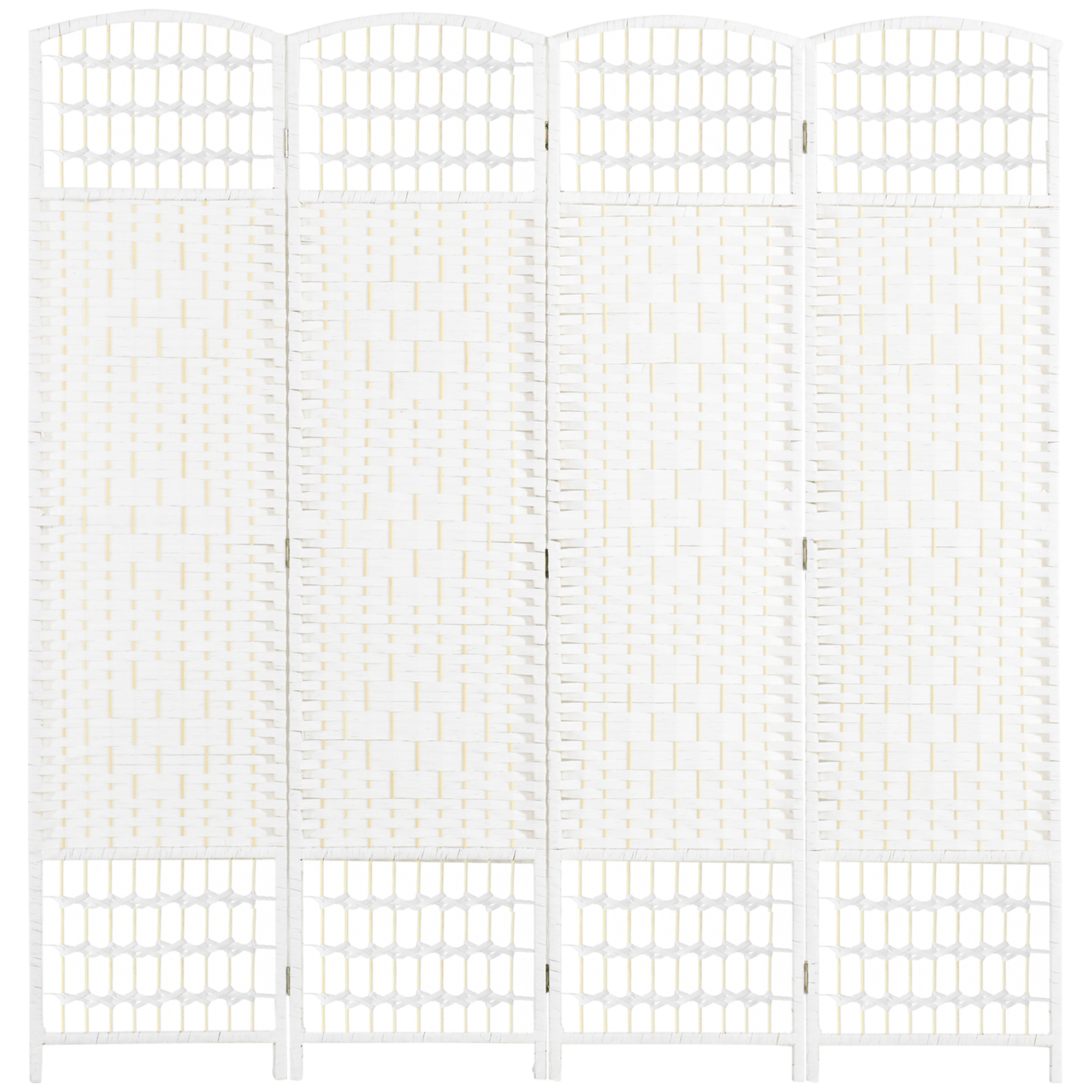 4 Panel Folding Room Divider, Privacy Screen, Paravent Partition Separator for Living Room, Bedroom, White (Drop Shipping Only, Not for Amazon)