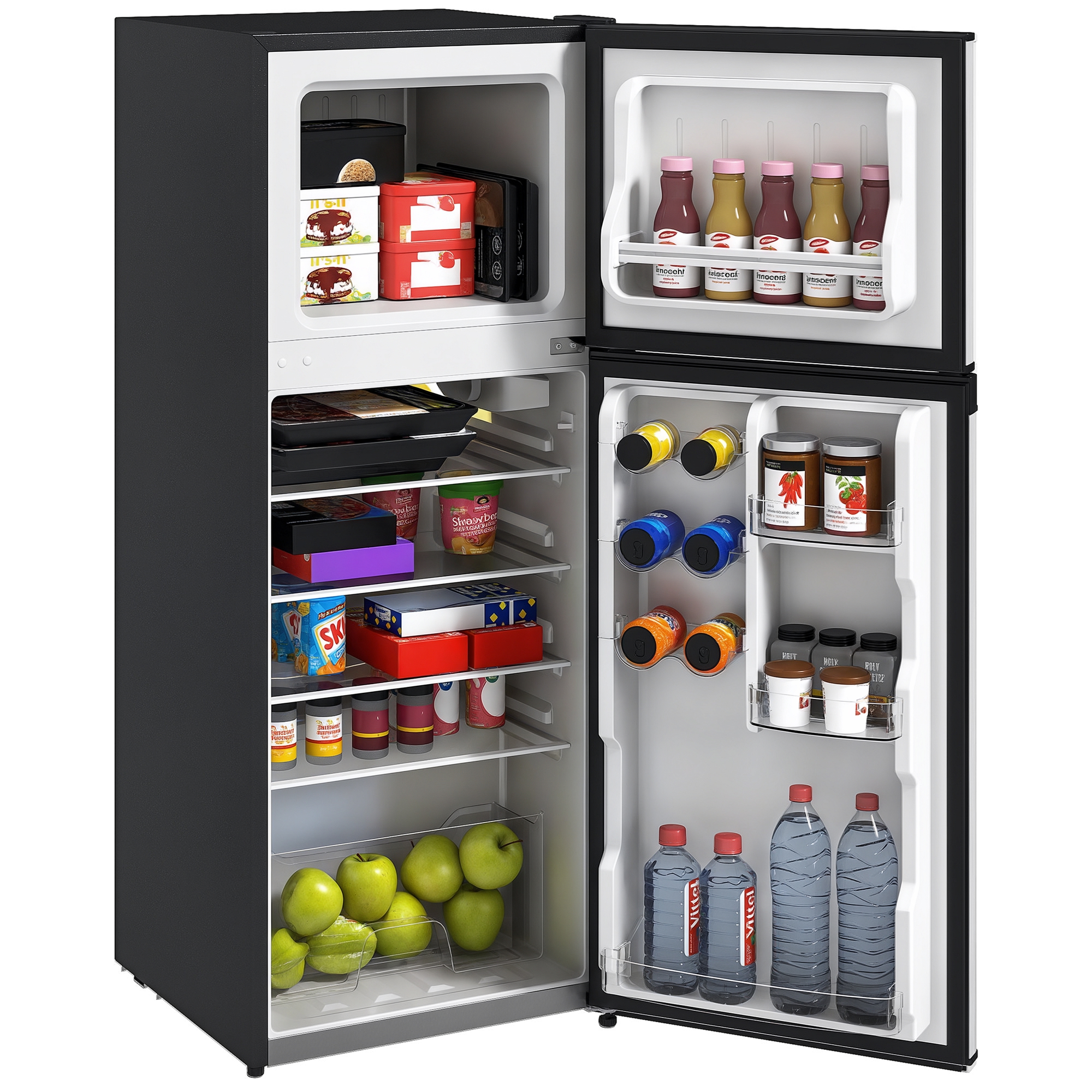 Small Fridge with Freezer, 4 Cu Ft Refrigerator with Reversible Doors, Silver (Drop Shipping Only, Not for Amazon)