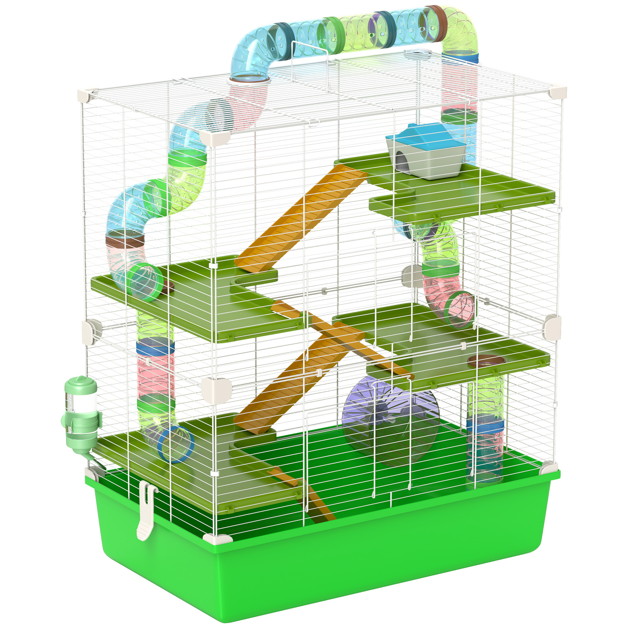 Hamster Cage w/ Water Bottle, Exercise Wheel, Tubes, Ramps - Light Blue (Drop Shipping Only, Not for Amazon)