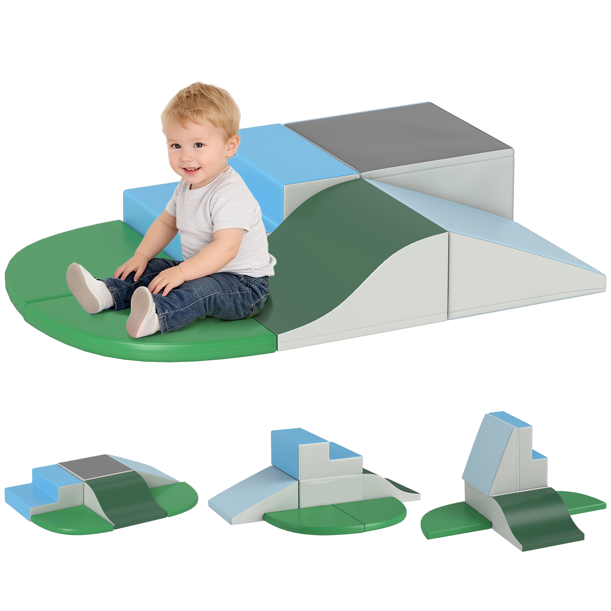 6 Piece Soft Play Equipment for Kids Climb and Crawl, Multicoloured (Drop Shipping Only, Not for Amazon)