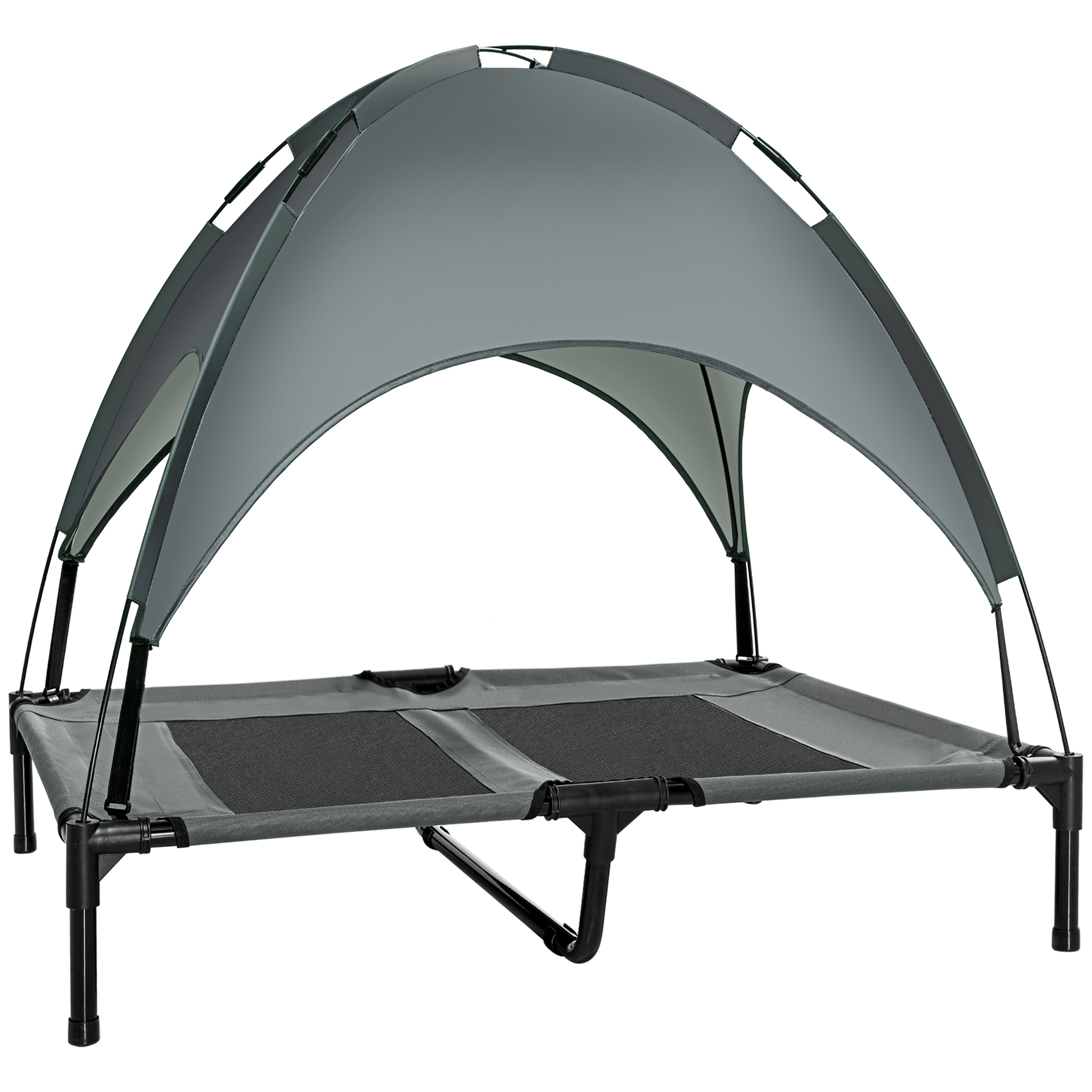Elevated Dog Bed with Removable Canopy, Outdoor Dog Cot with UV Protection Canopy Shade, 36 inch Large Pet Bed for Camping, Gray (Drop Shipping Only, Not for Amazon)