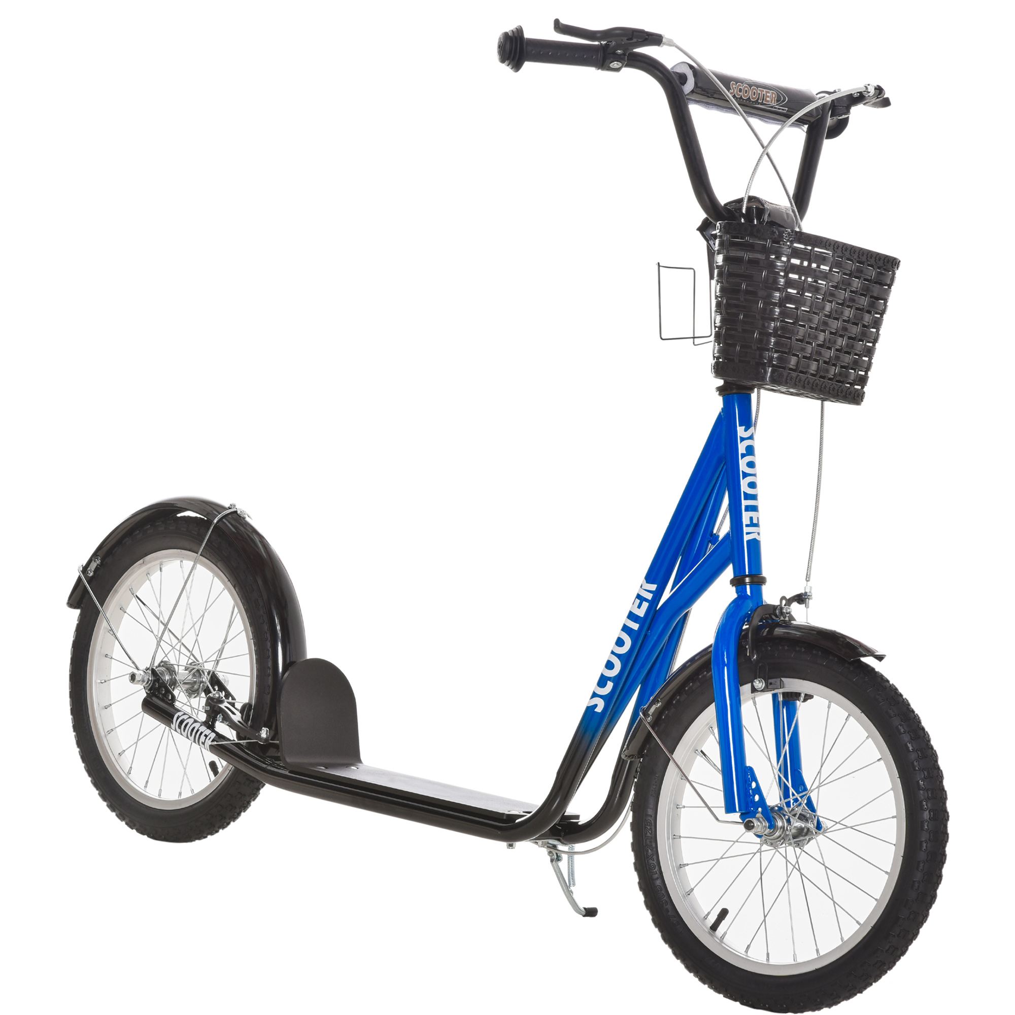 Youth Scooter, Kick Scooter with Adjustable Handlebars, Double Brakes, 16