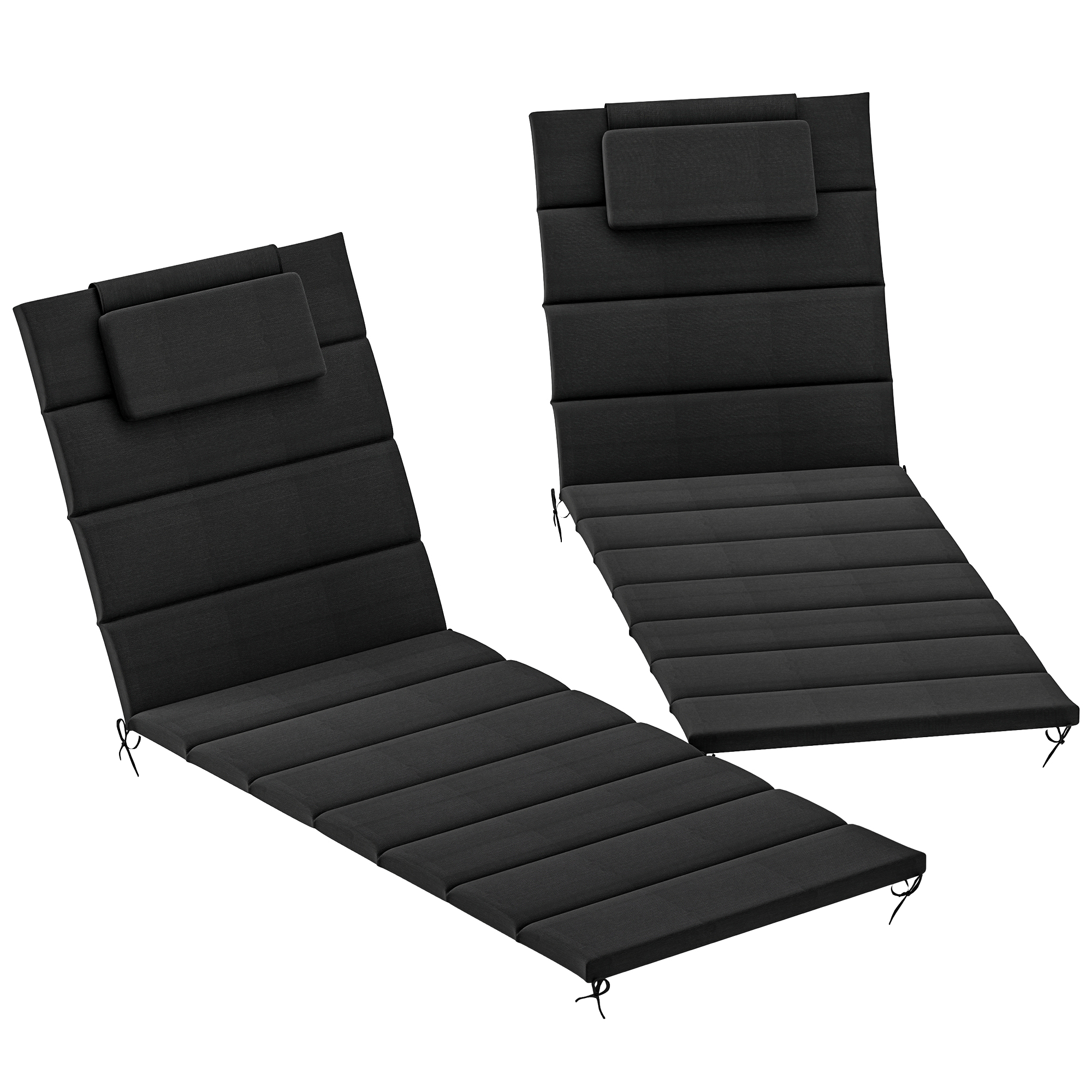 Foldable Chaise Lounge Cushion Set of 2, Outdoor Lounge Chair Cushion Set, UPF50+ 230gsm Olefin, 80