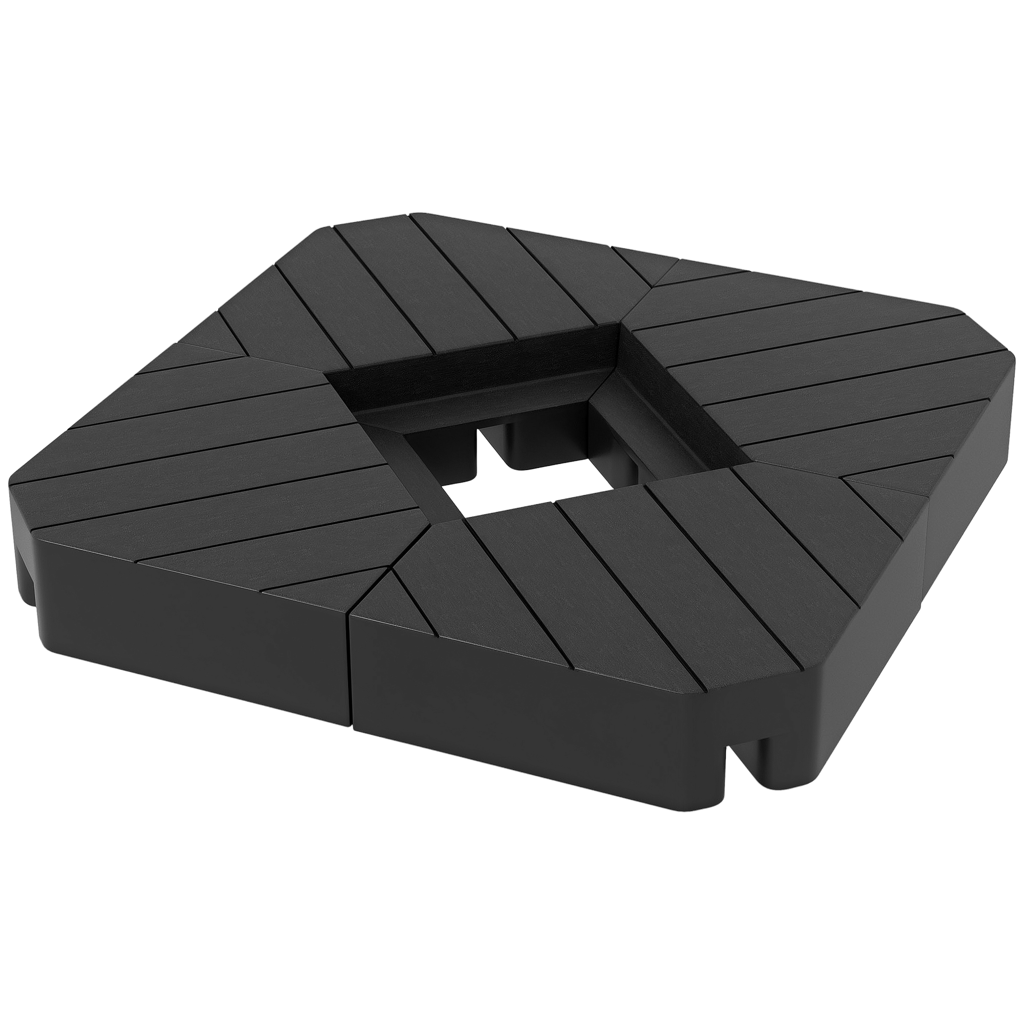 Offset Umbrella Base Outdoor Umbrella Weights, 132 lb. Capacity Water or 176 lb. Capacity Sand, Black (Drop Shipping Only, Not for Amazon)
