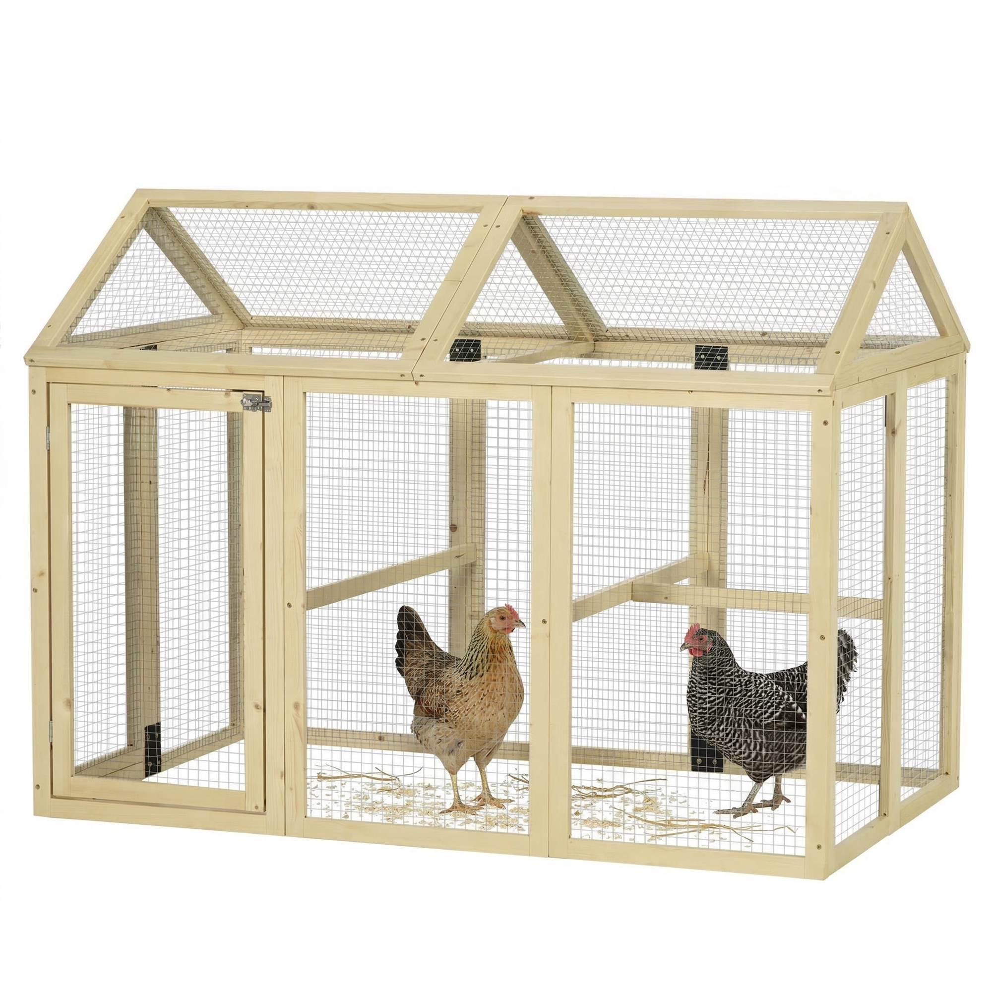 Large Chicken Run, Wooden Chicken coop, with Combinable Design - Natural Wood Finish (Drop Shipping Only, Not for Amazon)
