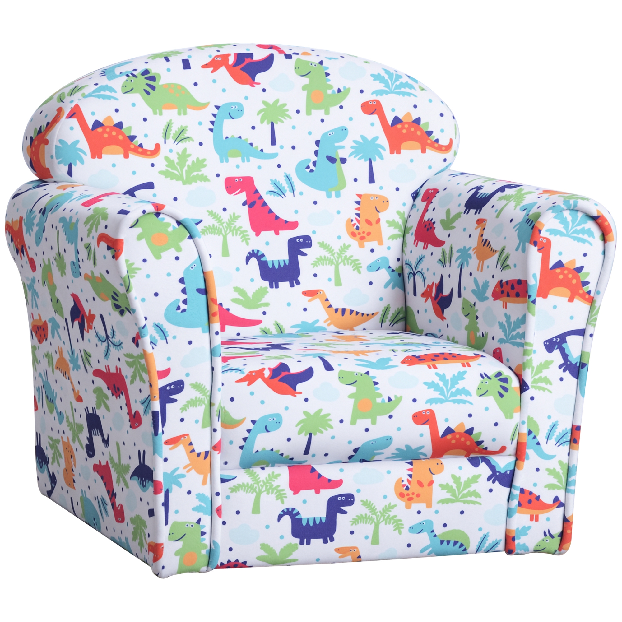 Qaba Kid's Sofa Armchair with Dinosaur Design and Thick Padding (Drop Shipping Only, Not for Amazon)