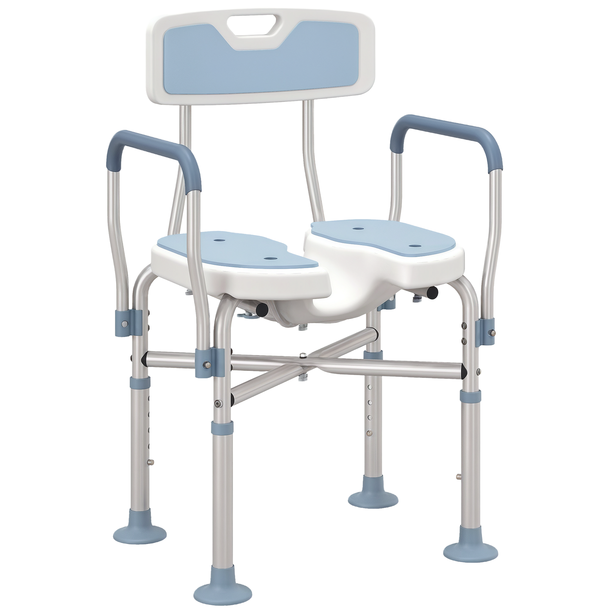 Aluminium Shower Chair, with Padded Seat - Light Blue (Drop Shipping Only, Not for Amazon)