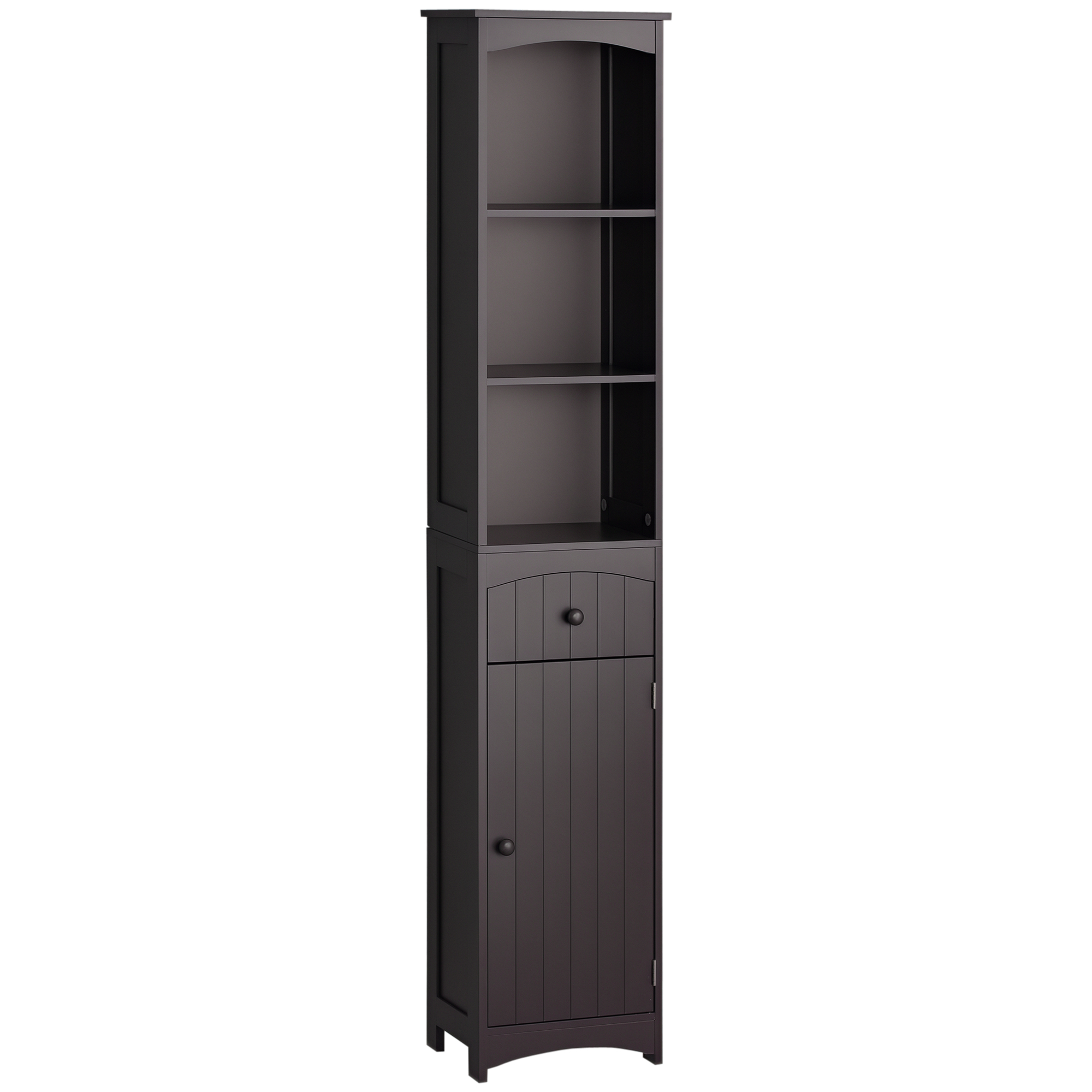Bathroom Storage Cabinet, Free Standing Bathroom Storage Unit, Tall Linen Tower with 3-Tier Shelves and Drawer, White (Drop Shipping Only, Not for Amazon)