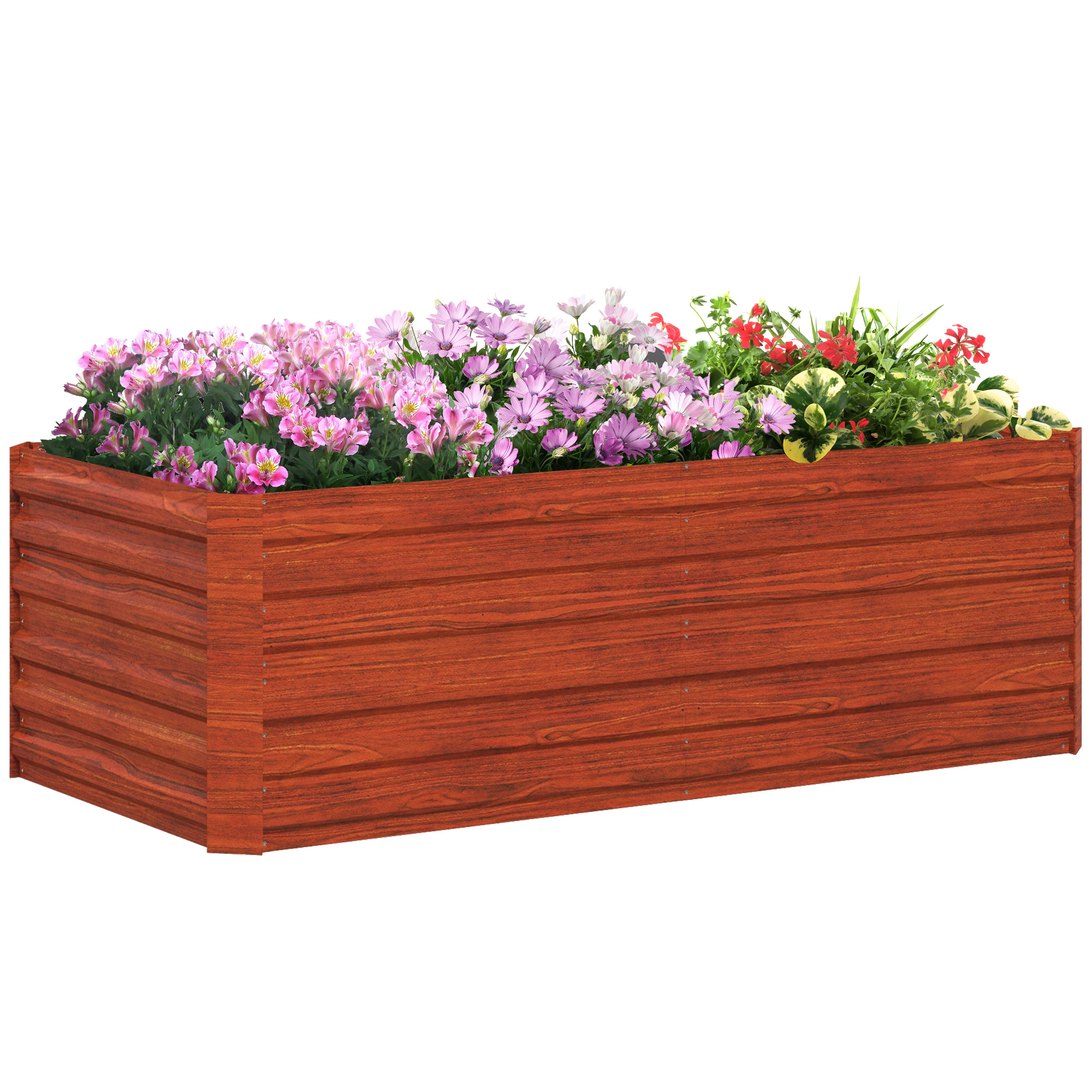 Galvanized Raised Garden Bed, Steel Outdoor Planters with Reinforced Rods, 71