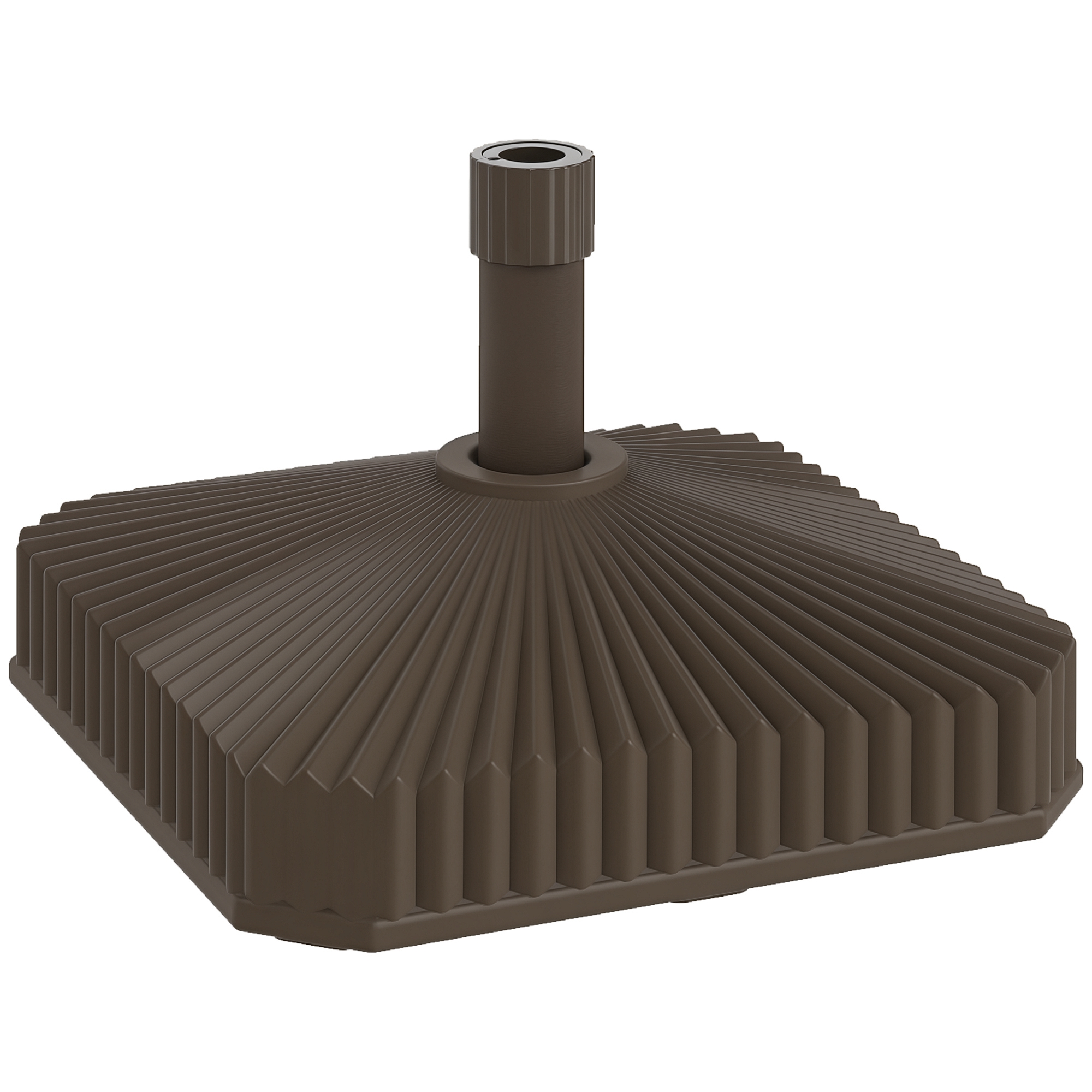Square Patio Umbrella Base Holder, Heavy Duty Outdoor Umbrella Stand Base, Filled Up to 42lbs with Sand or 33lbs with Water for Garden, Poolside, Brown (Drop Shipping Only, Not for Amazon)