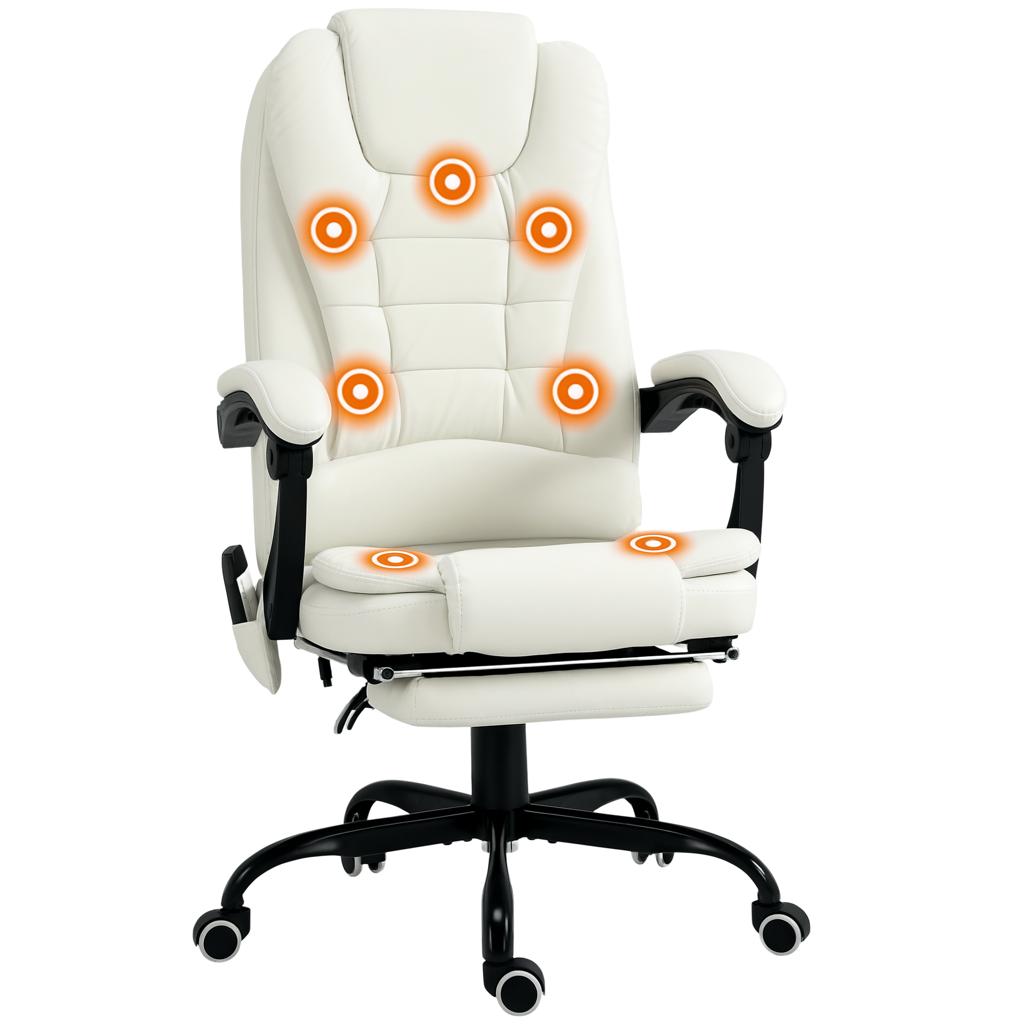 7-Point Vibrating Massage Office Chair High Back Massaging Office Desk Chair with Lumbar Support, Footrest, Gray (Drop Shipping Only, Not for Amazon)